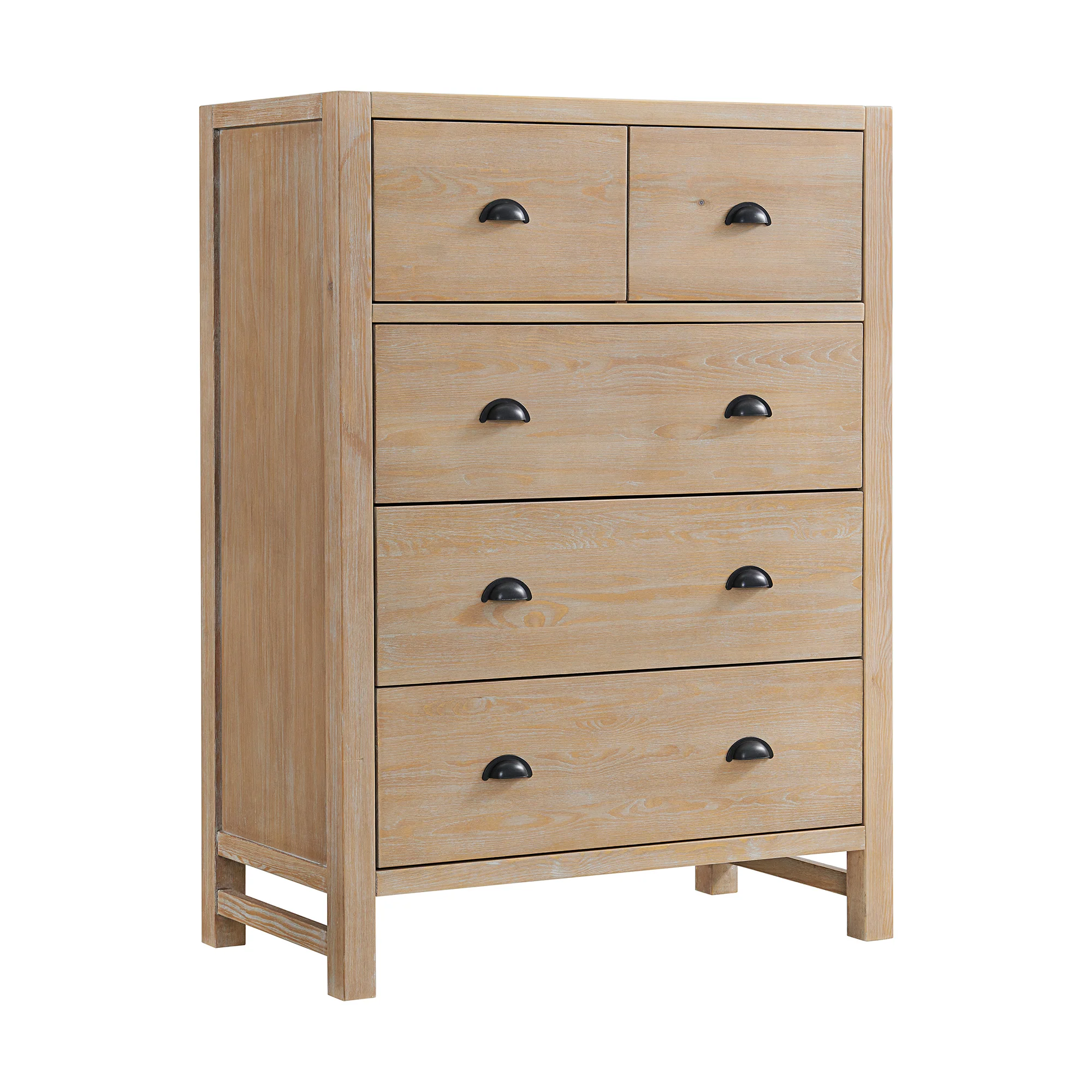 Arden 4-Piece Wood Bedroom Set with Bed, 2-Drawer Nightstand with open shelf, 5-Drawer Chest, 6-Drawer Dresser - Image 14