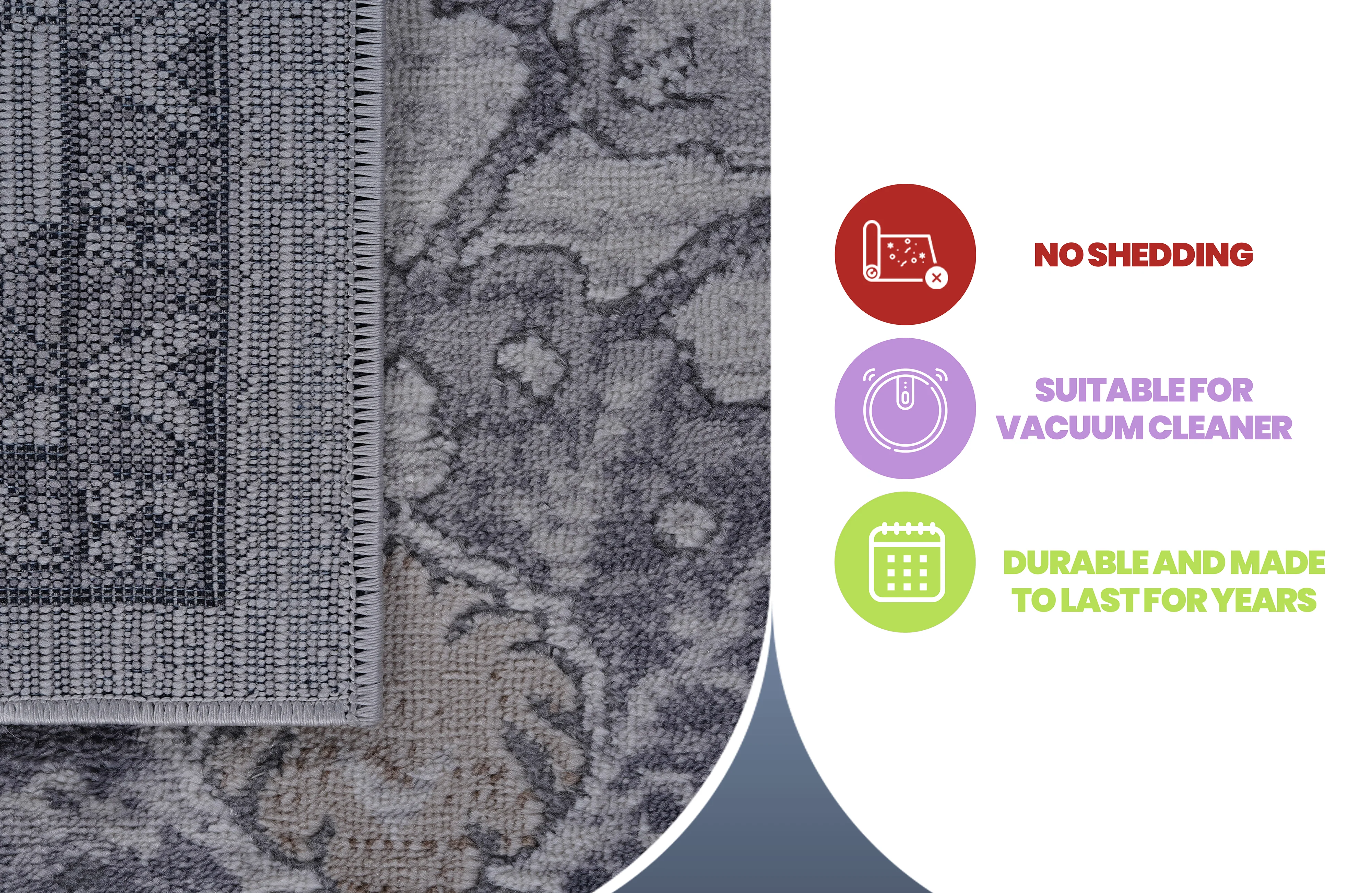 Area Rug with Traditional Floral Motif - Image 7