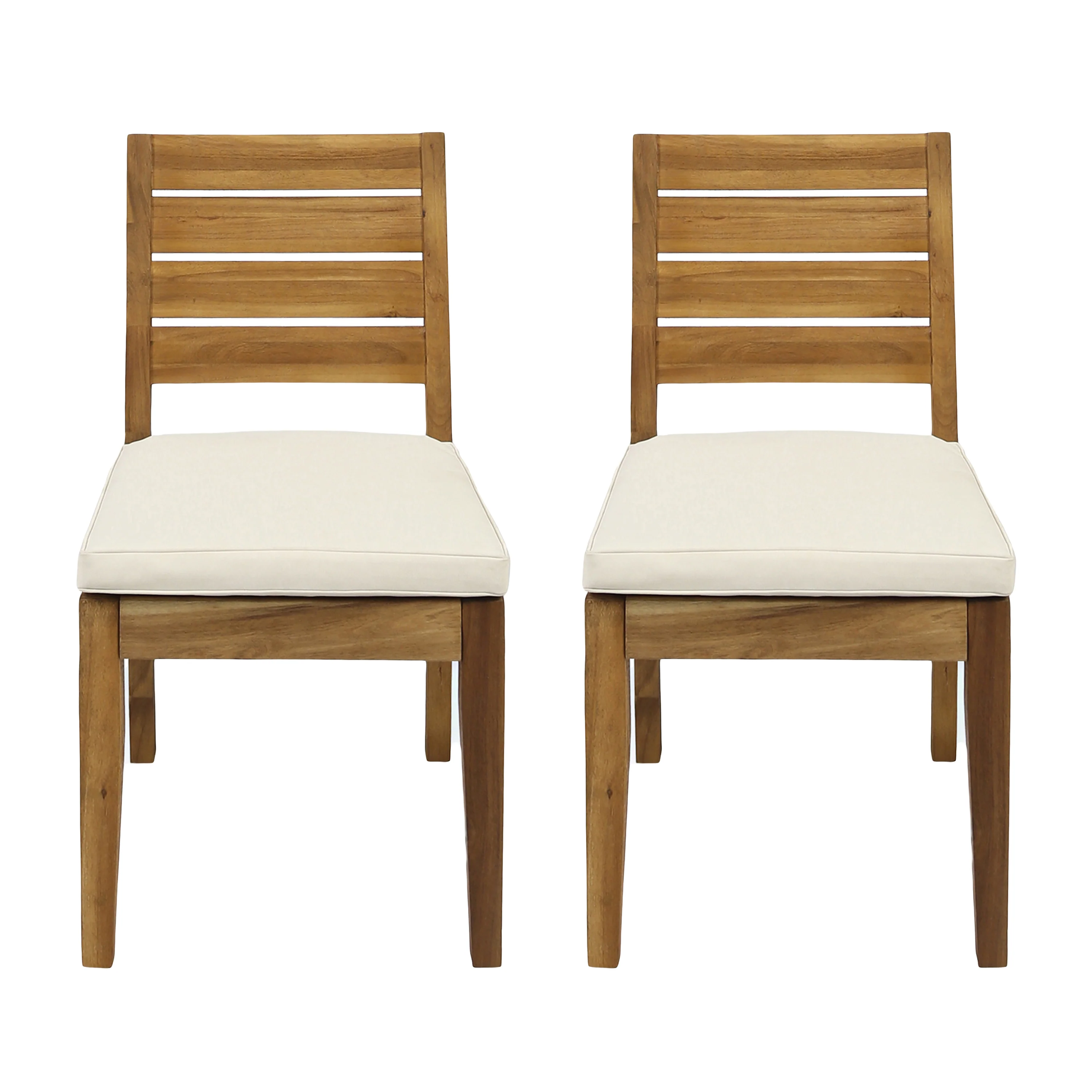 Armless Outdoor Dining Chairs, Set of 2 - Image 2