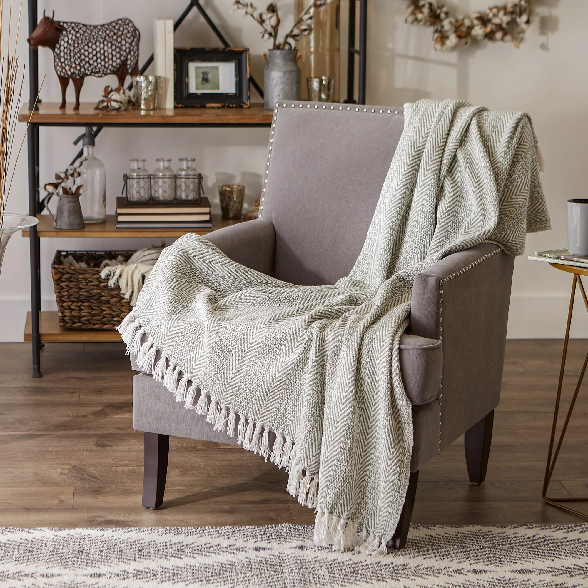 Artichoke Herringbone Stripe Throw - Image 2
