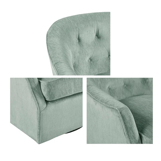 Awakened Swivel Chair with Button Tufted Back and Flared Arms - Image 14
