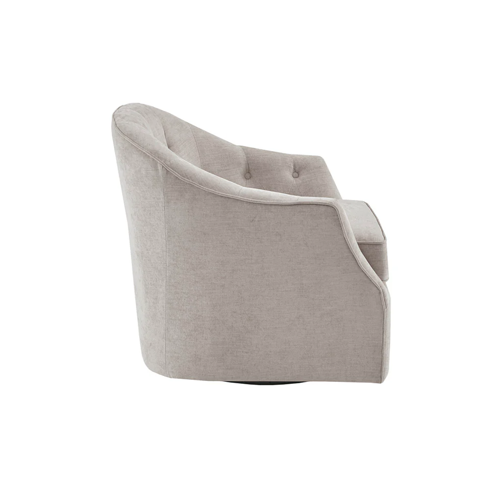 Awakened Swivel Chair with Button Tufted Back and Flared Arms - Image 4