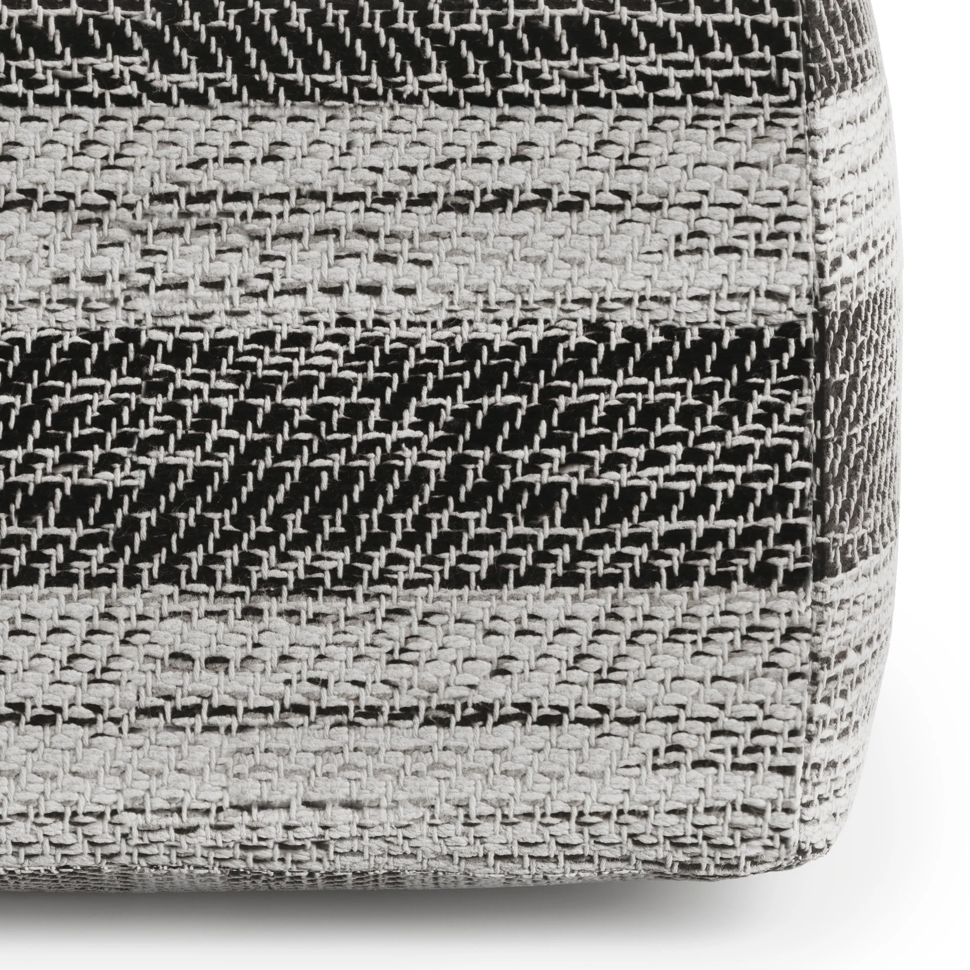 Axis Cotton Square Pouf with Woven Patterned Melange - Image 3