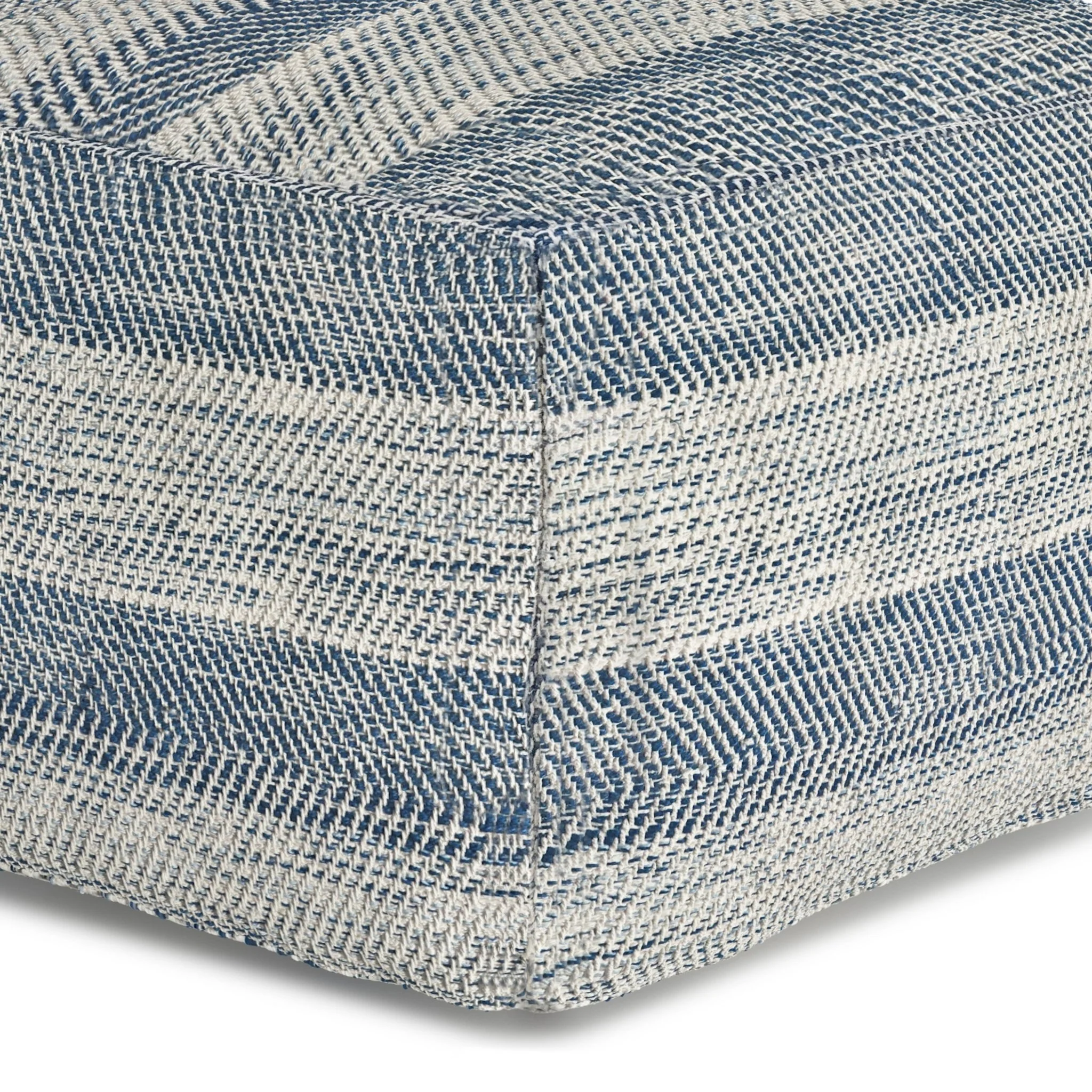Axis Cotton Square Pouf with Woven Patterned Melange - Image 9