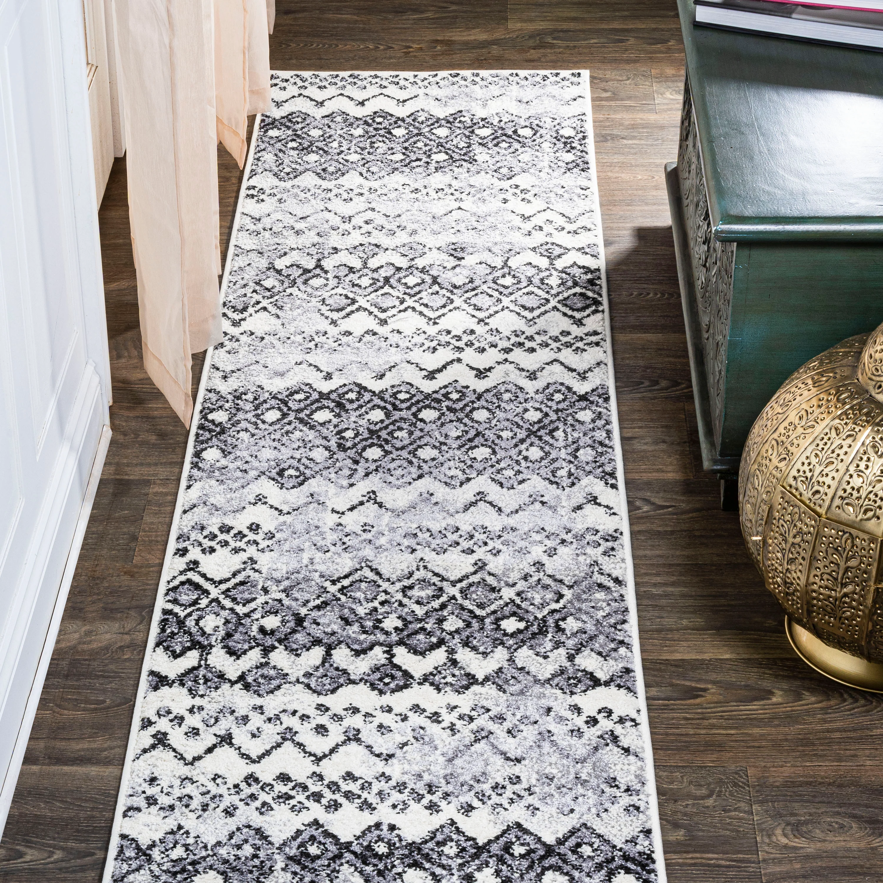 Azmar Moroccan Geometric Distressed Area Rug - Image 5