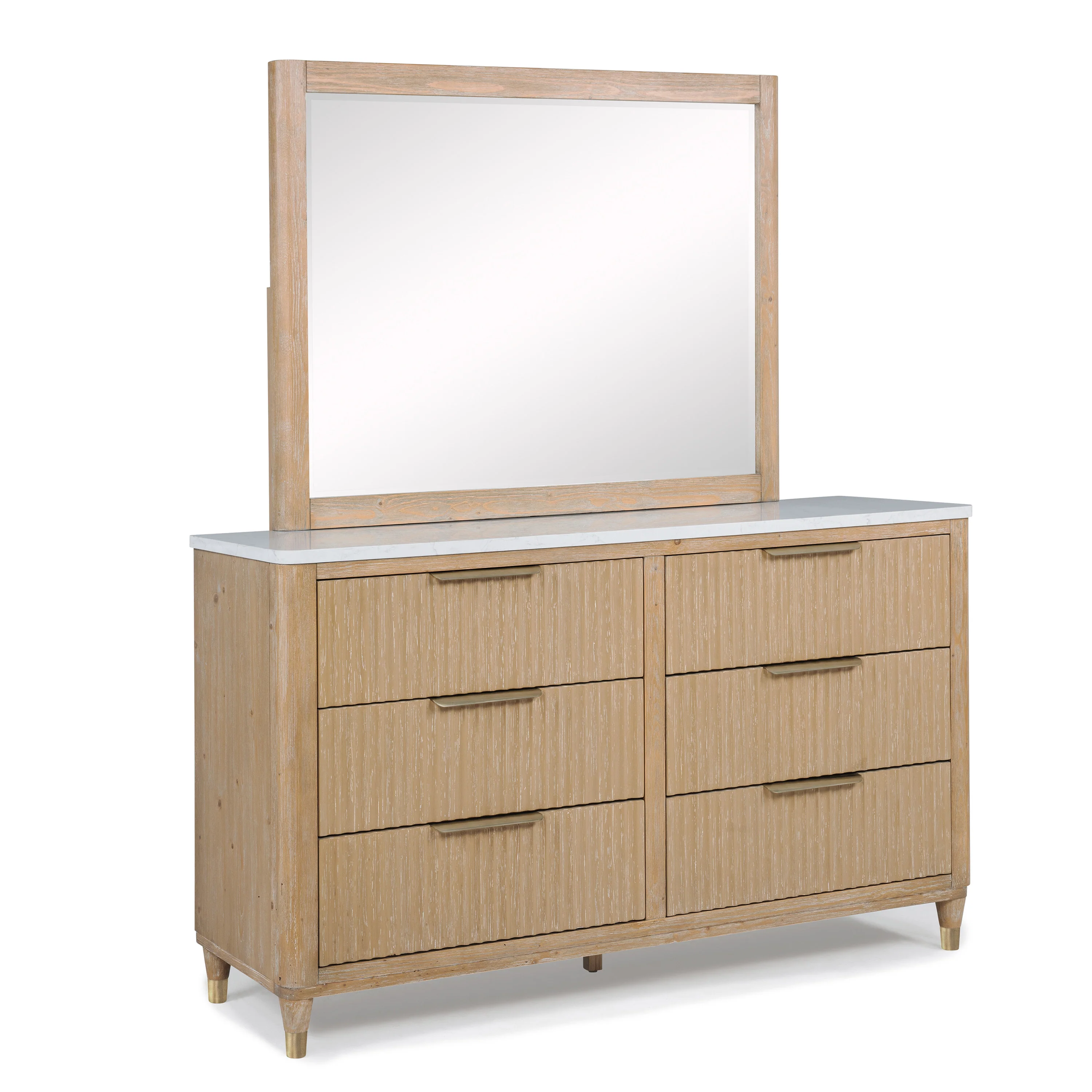 Modern Aesthetic 6-Drawers Dresser with Stone Top - Image 3
