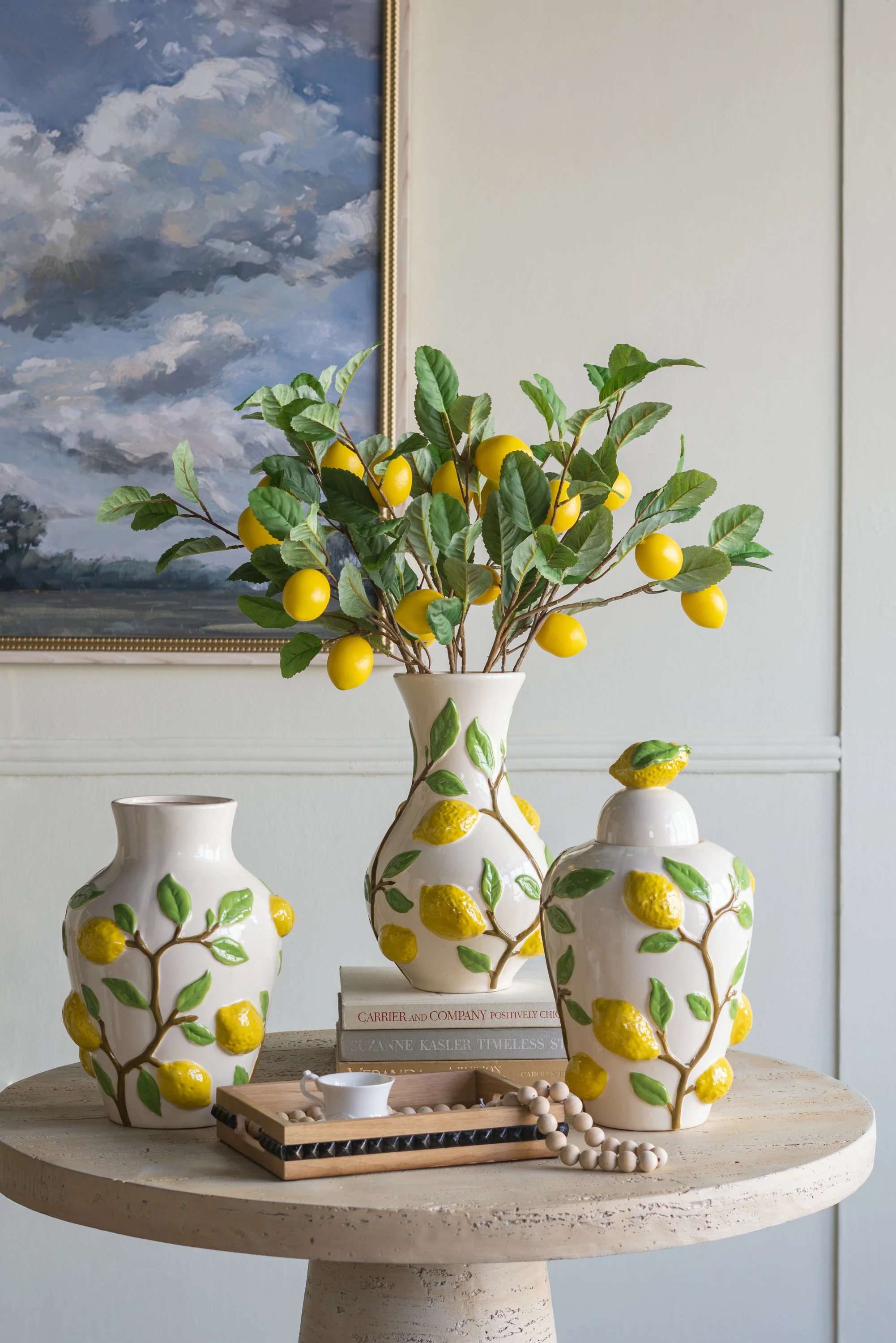 White Lemon Ceramic Lidded Ginger Jar - Image 8