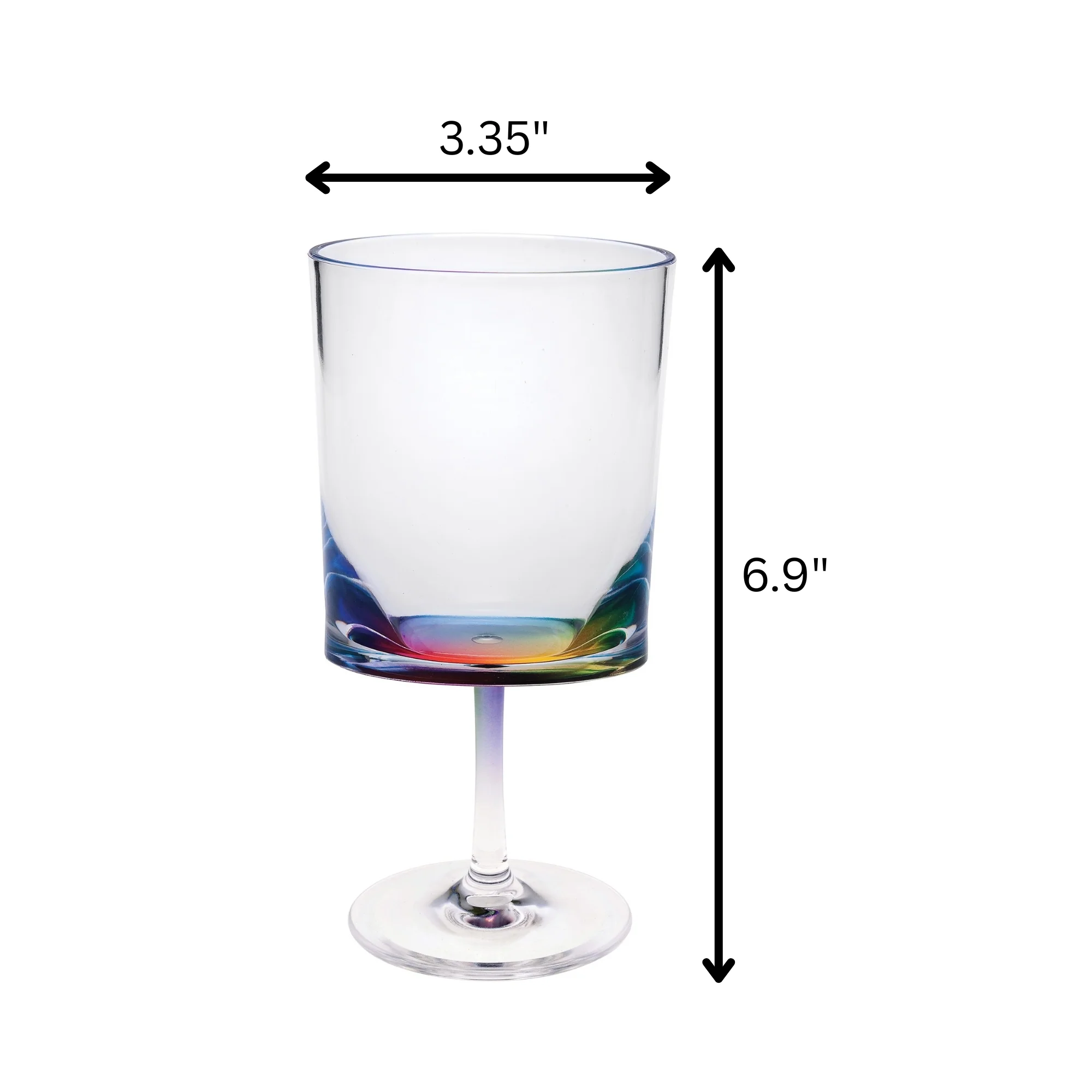 LeadingWare Oval Halo Plastic Wine Glasses Set of 4, Unbreakable BPA Free Acrylic, 12oz, Clear - Image 3
