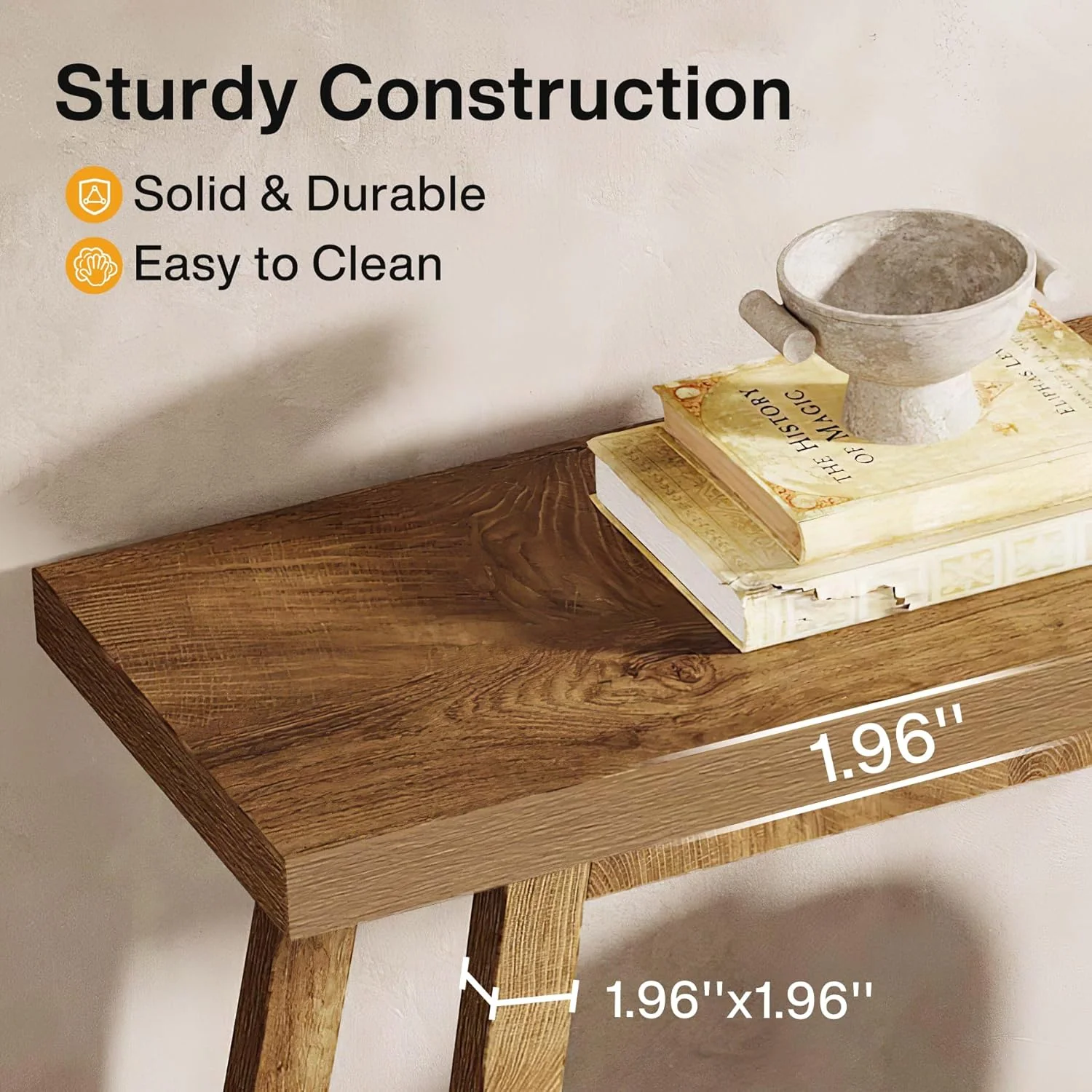 Marleton Solid Wood Modern Farmhouse Console Table - Image 16