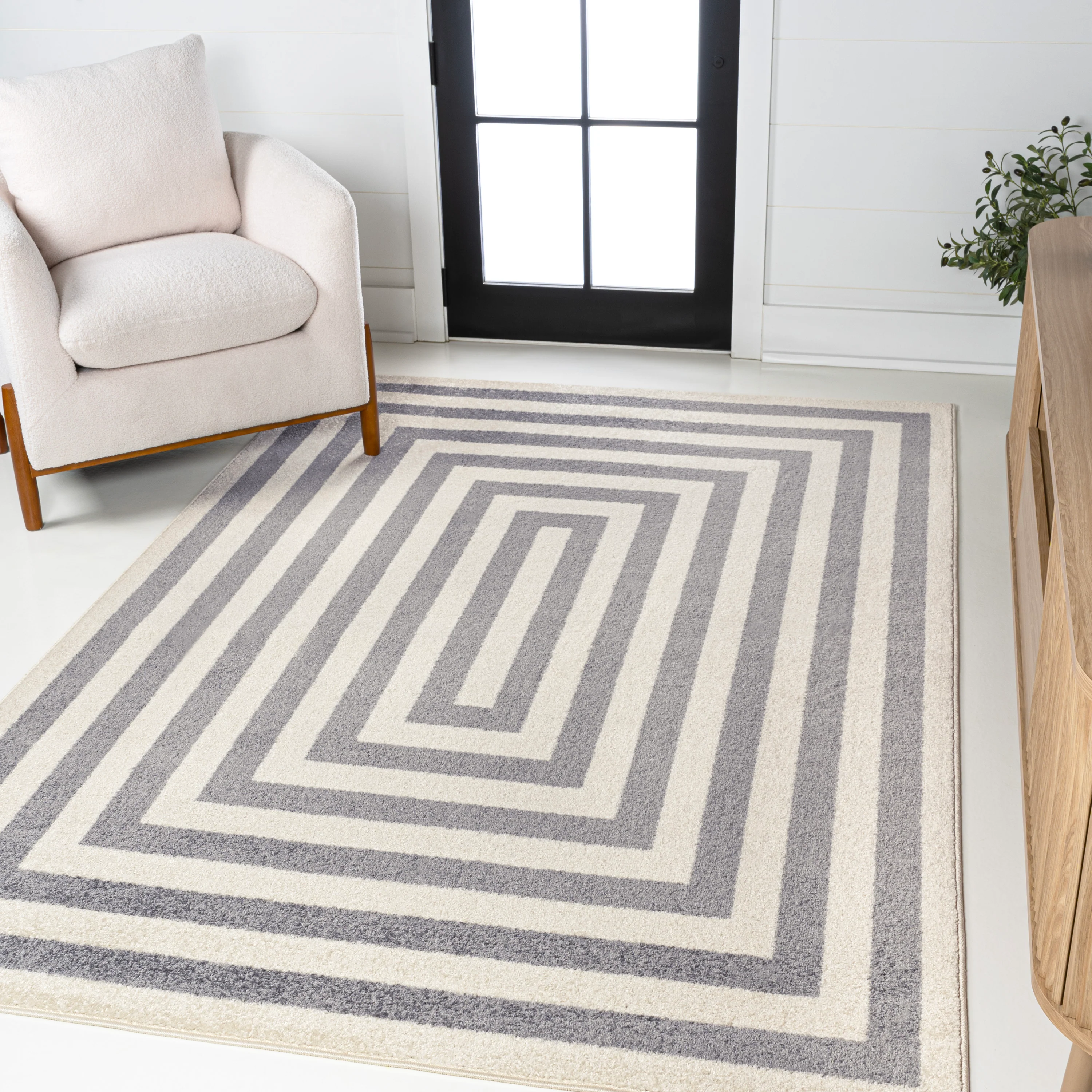 Bandol Modern Classic Mitre Stripe Area Rug - Image 37