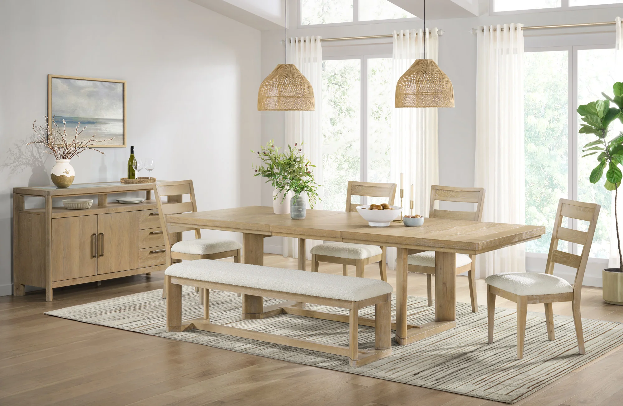 Bandolax 80" Rectangular Dining Table with Trestle Base - Image 5