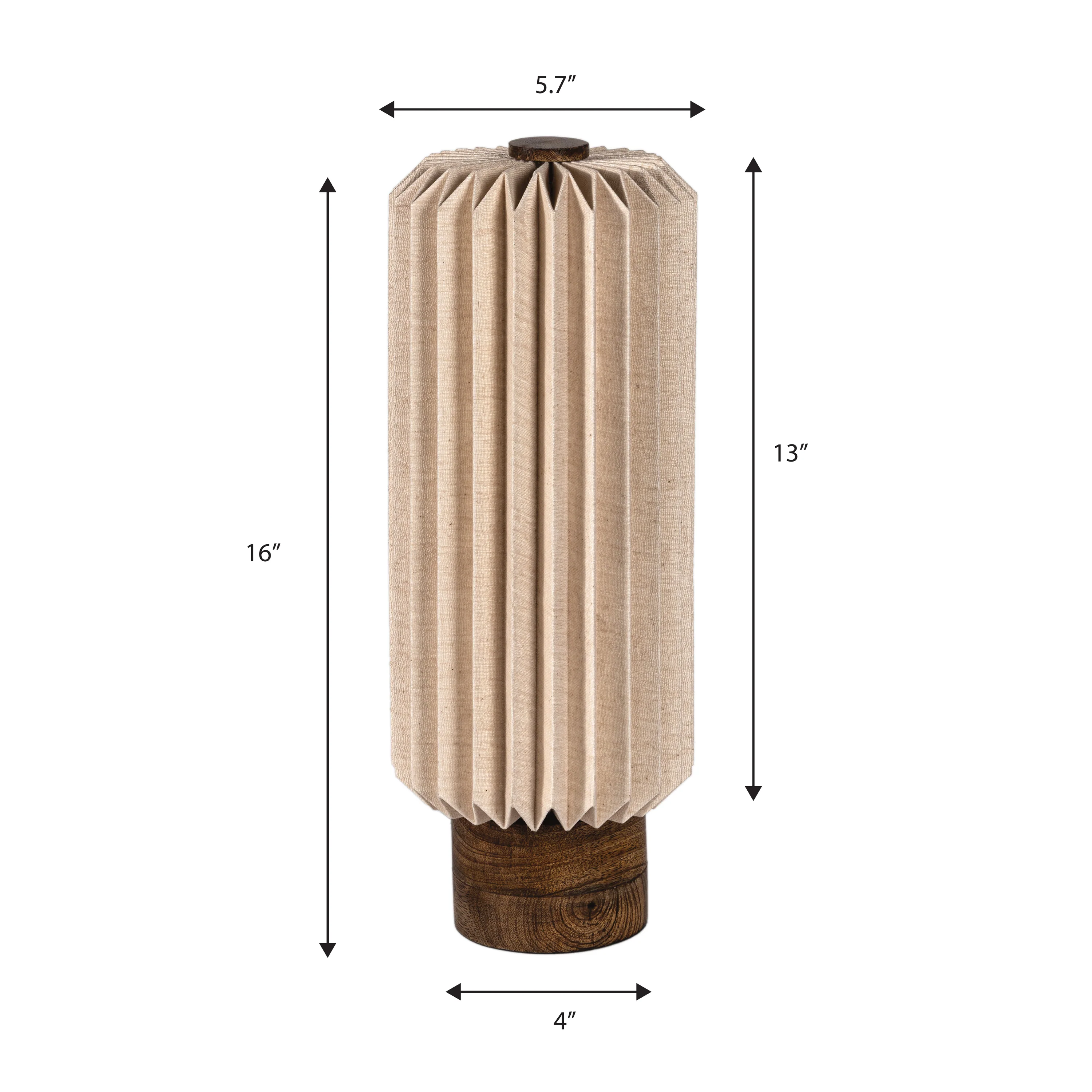 Banks Modern Minimalist Paper Pleated Column Accent LED Table Lamp - Image 20