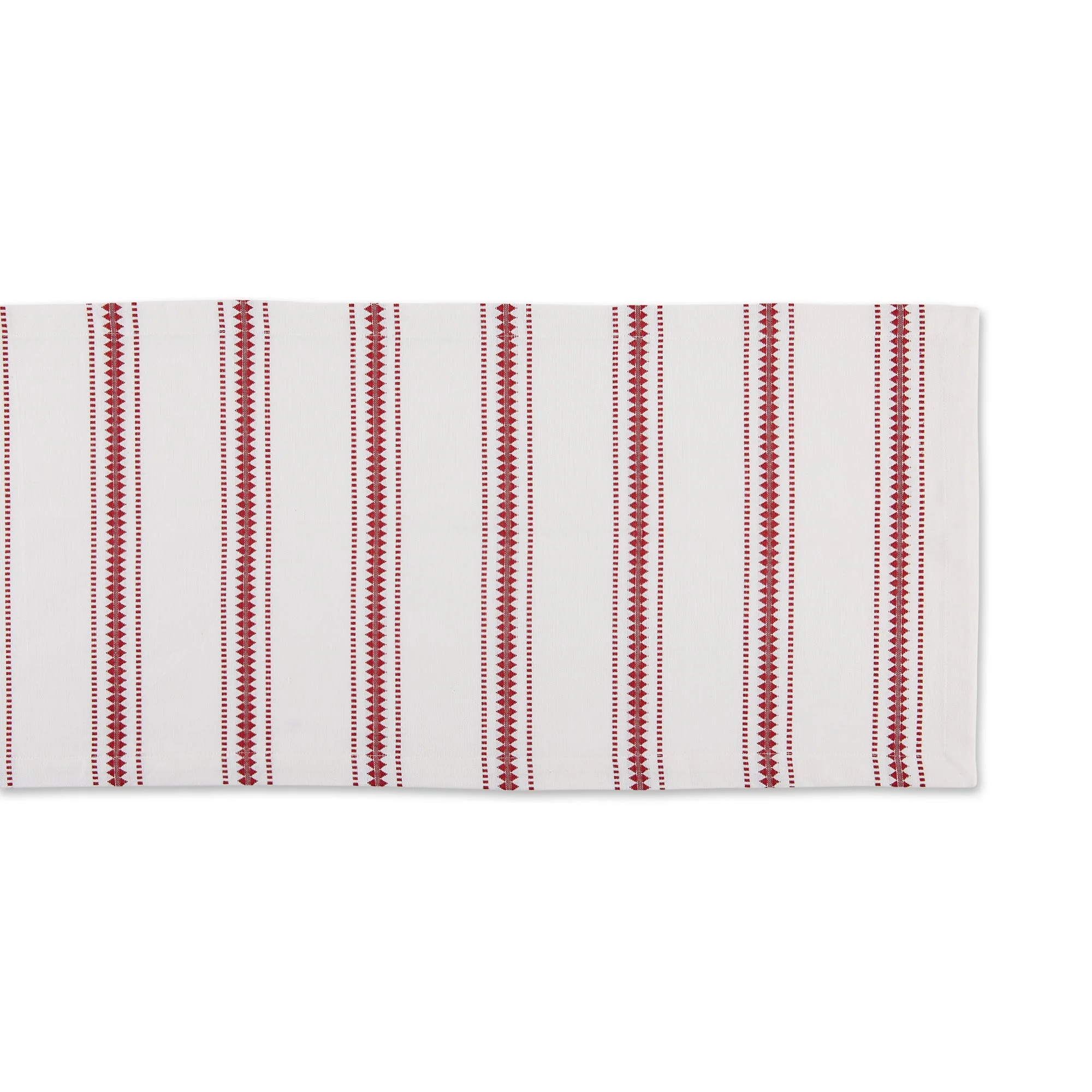 Barn Red Zig Dobby Stripe Table Runner 14X108 - Image 2