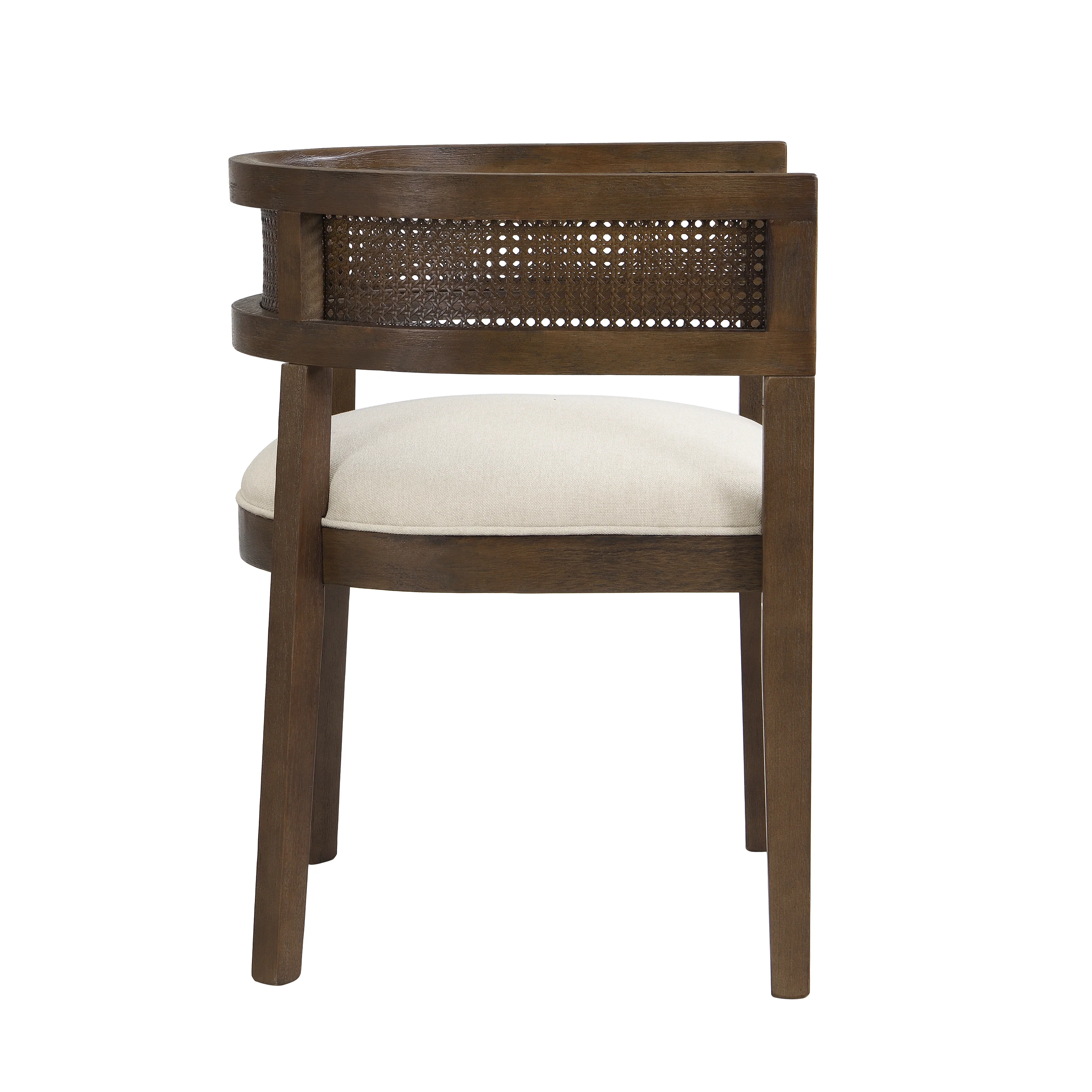 Barrel Dining Chair with Rattan Back, Set of 2 - Image 17