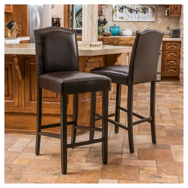 Upholstered Counter Stools with Rubberwood Legs - Image 4