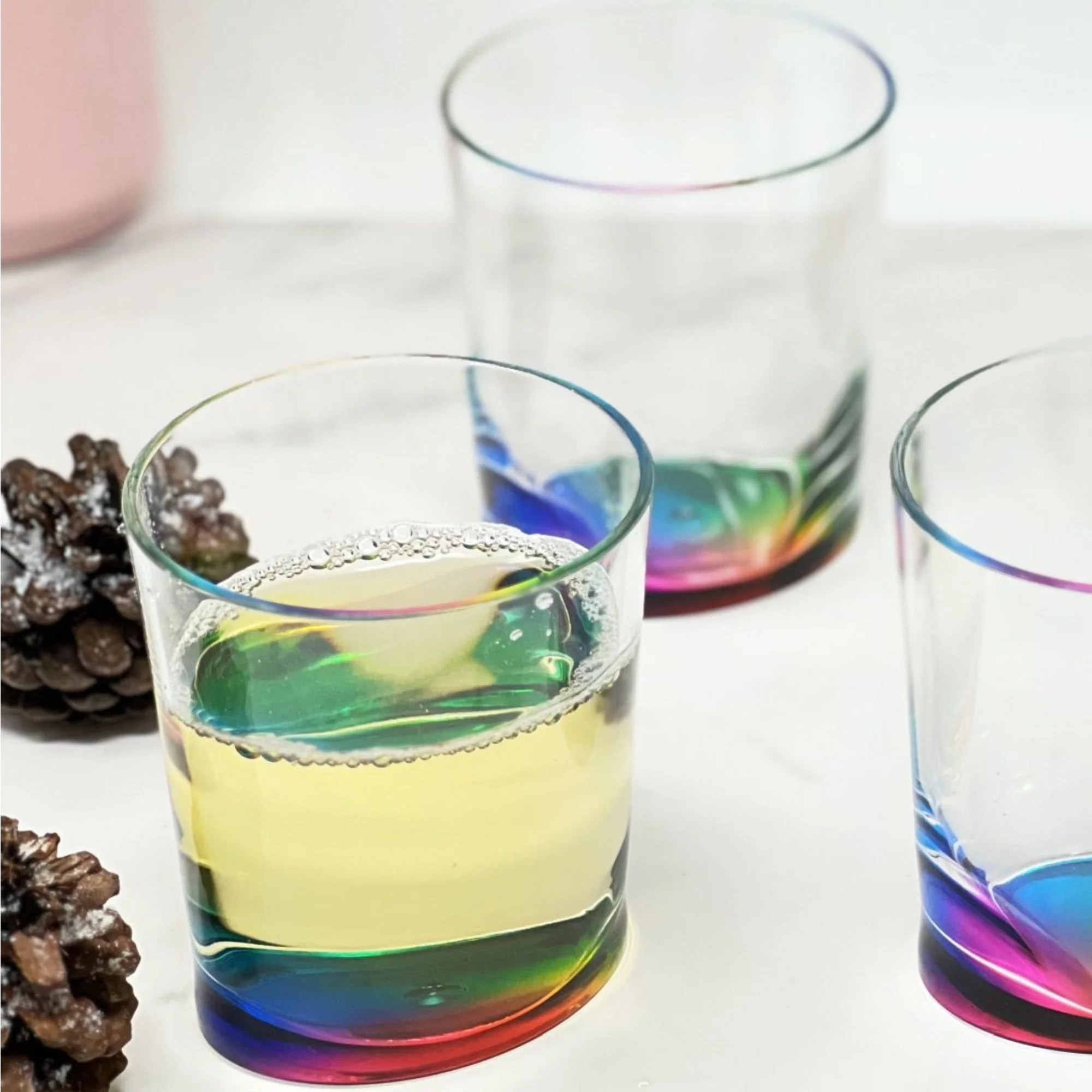 Oval Halo Acrylic Glasses Drinking Set of 4 DOF (12oz), Clear, BPA Free Plastic Tumblers - Image 4