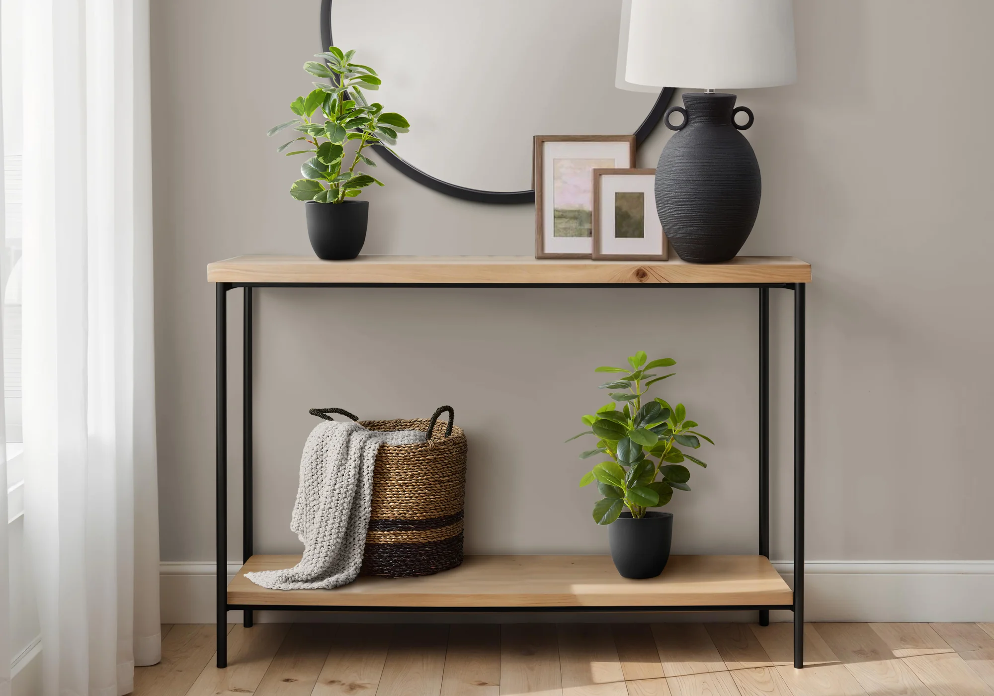 14" Faux Ficus with Black Pot, Set Of 2 - Image 2