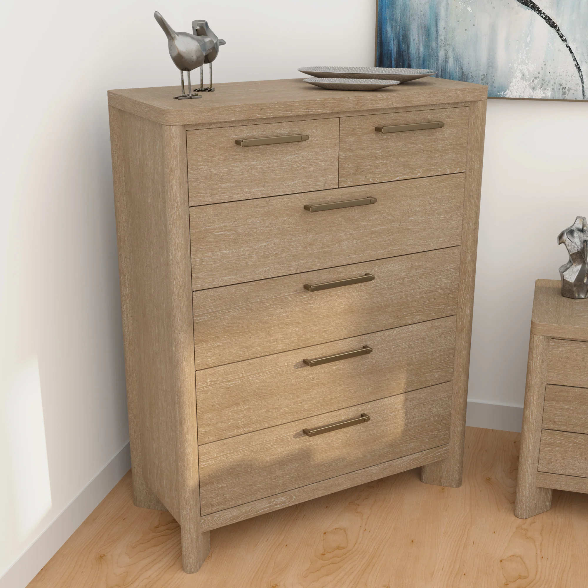 Tan 6-Drawer Chest - Image 11