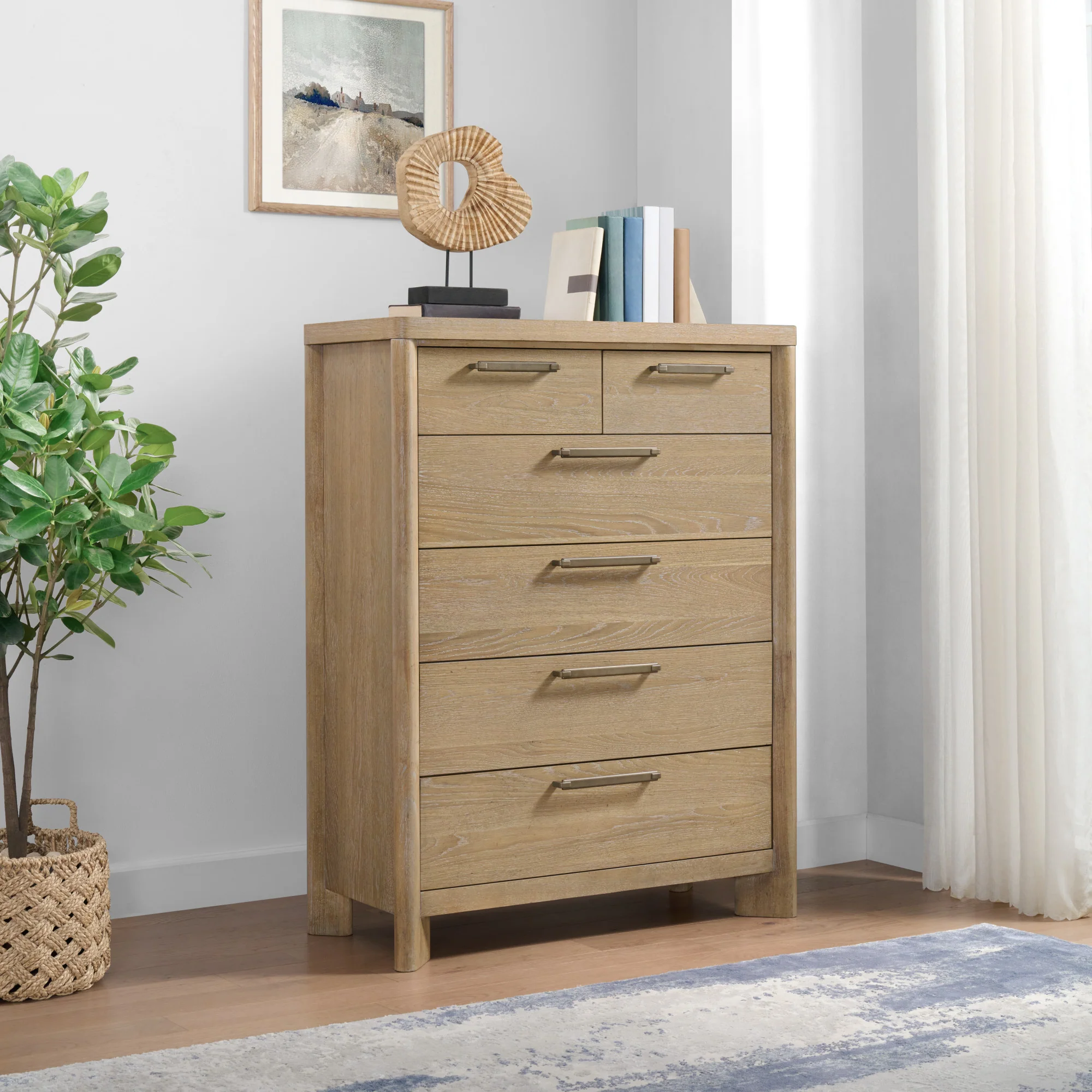 Tan 6-Drawer Chest - Image 2
