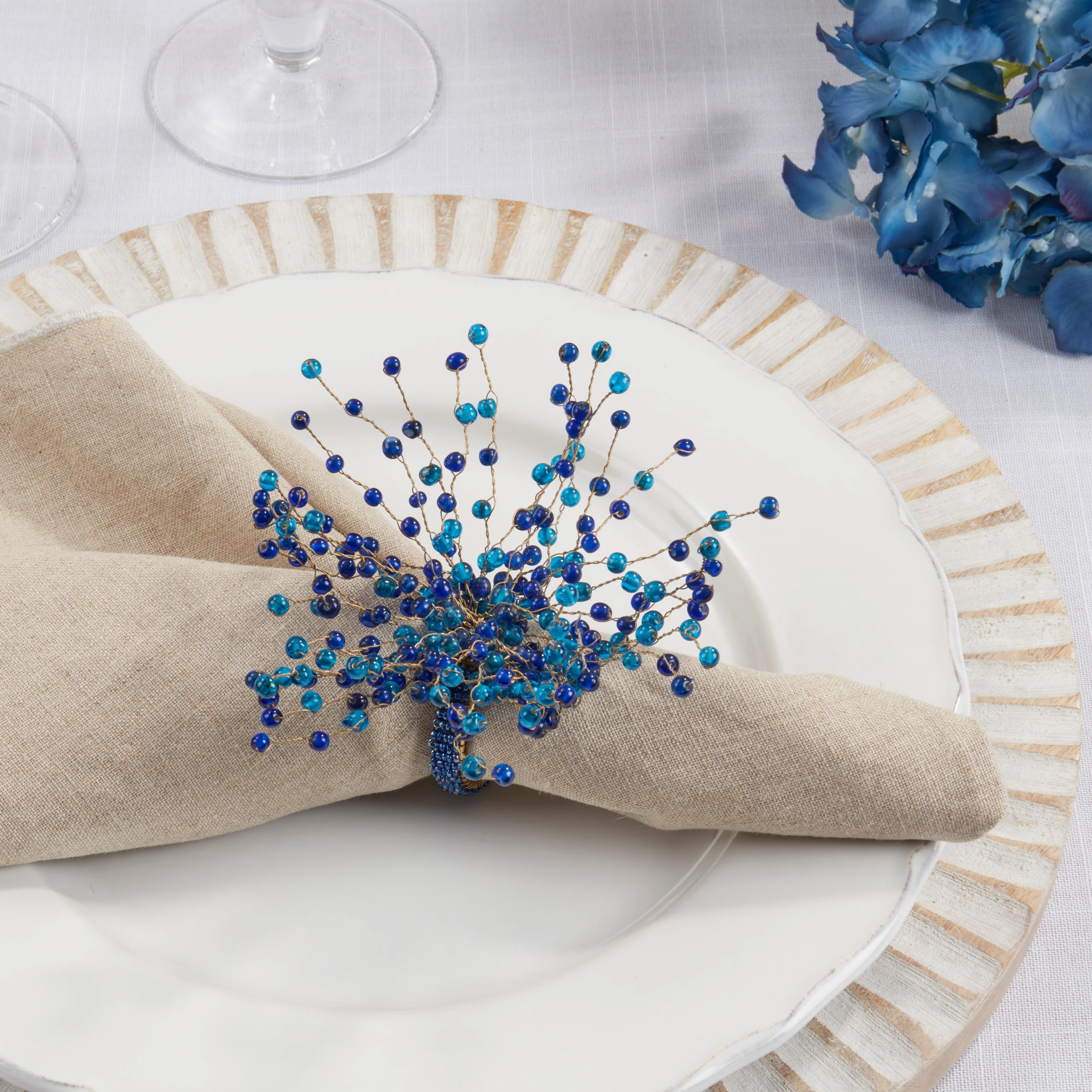 Beaded Design Napkin Rings, Set of 4 - Image 3