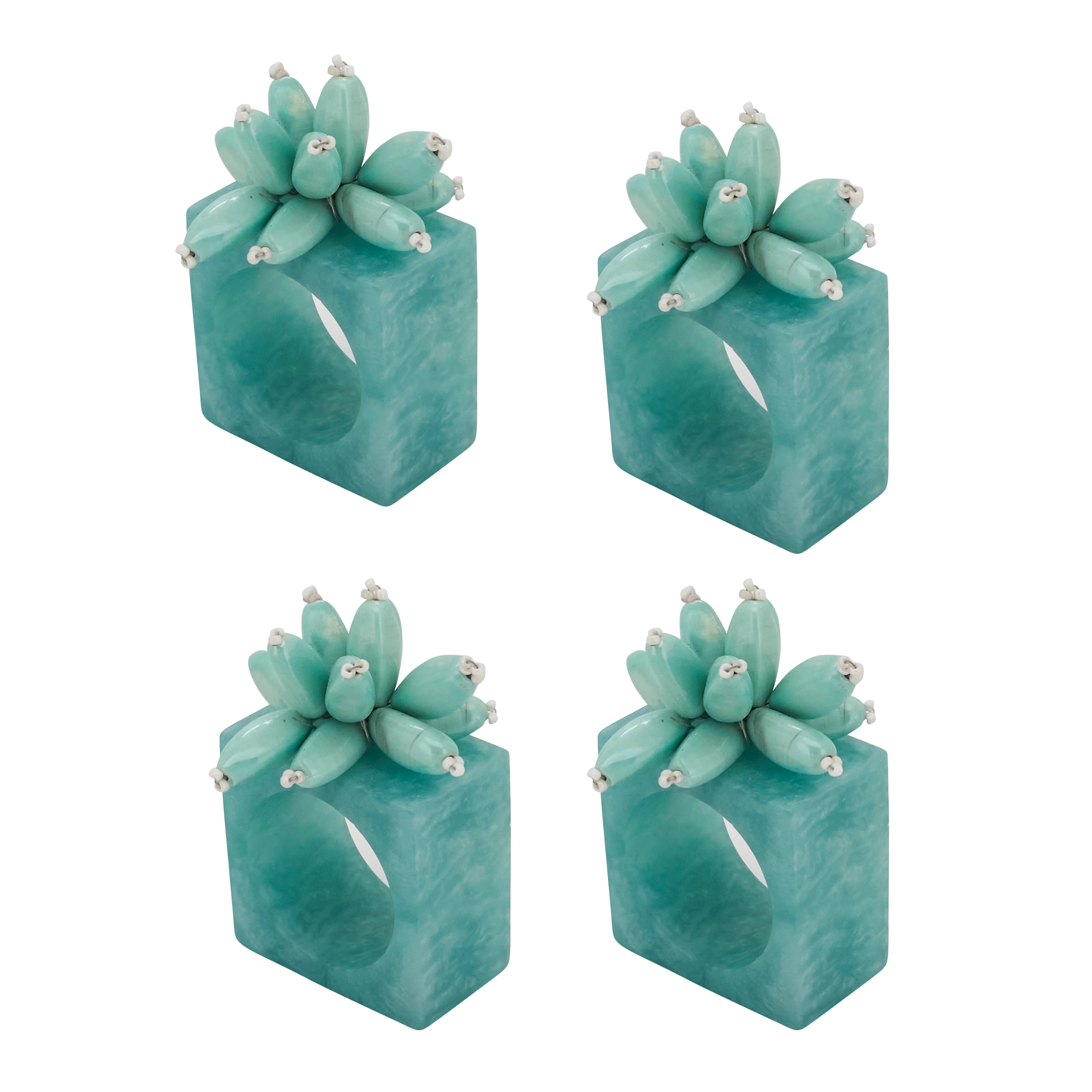 Beaded Enchanted Bloom Resin Napkin Rings, Set of 4 - Image 2