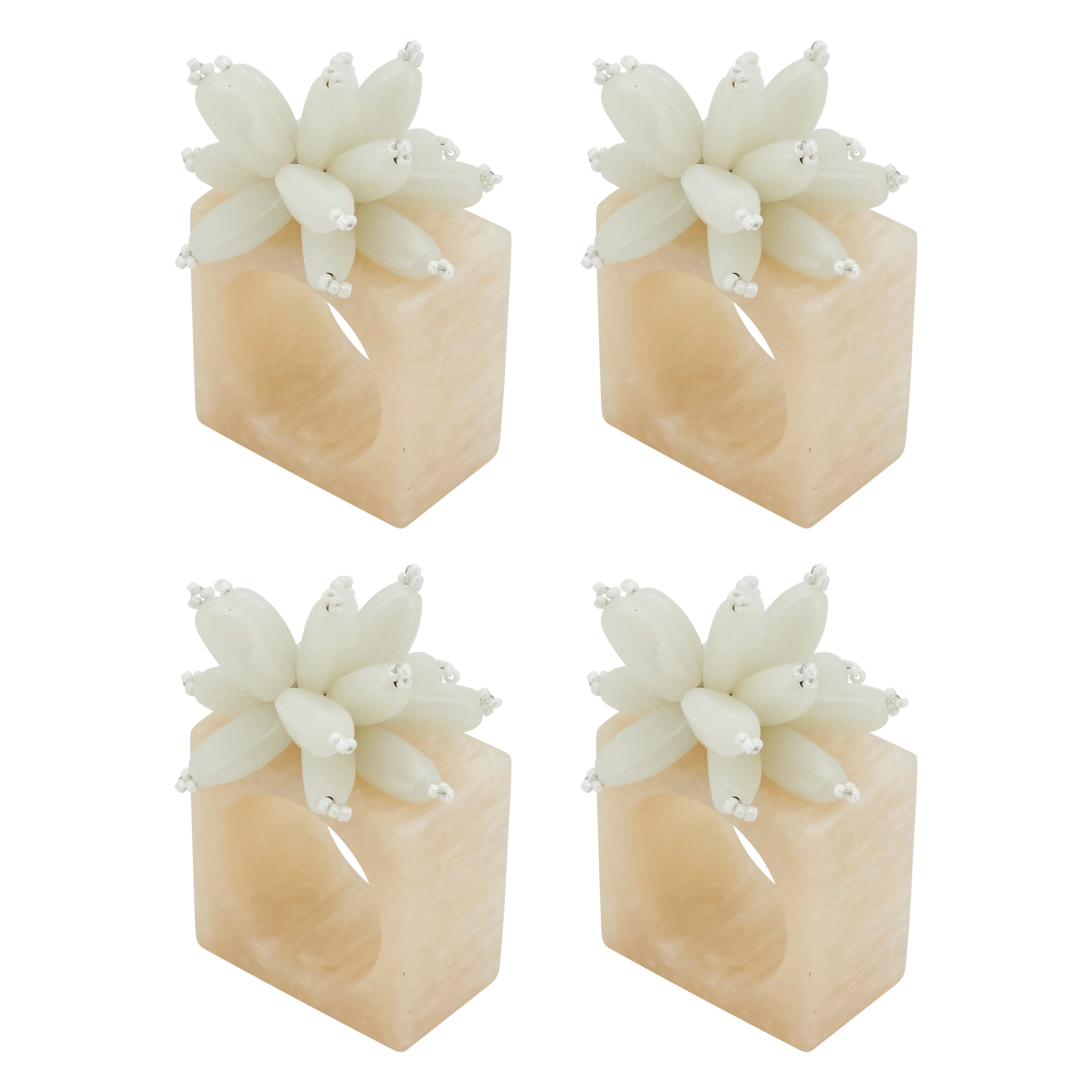 Beaded Enchanted Bloom Resin Napkin Rings, Set of 4 - Image 5