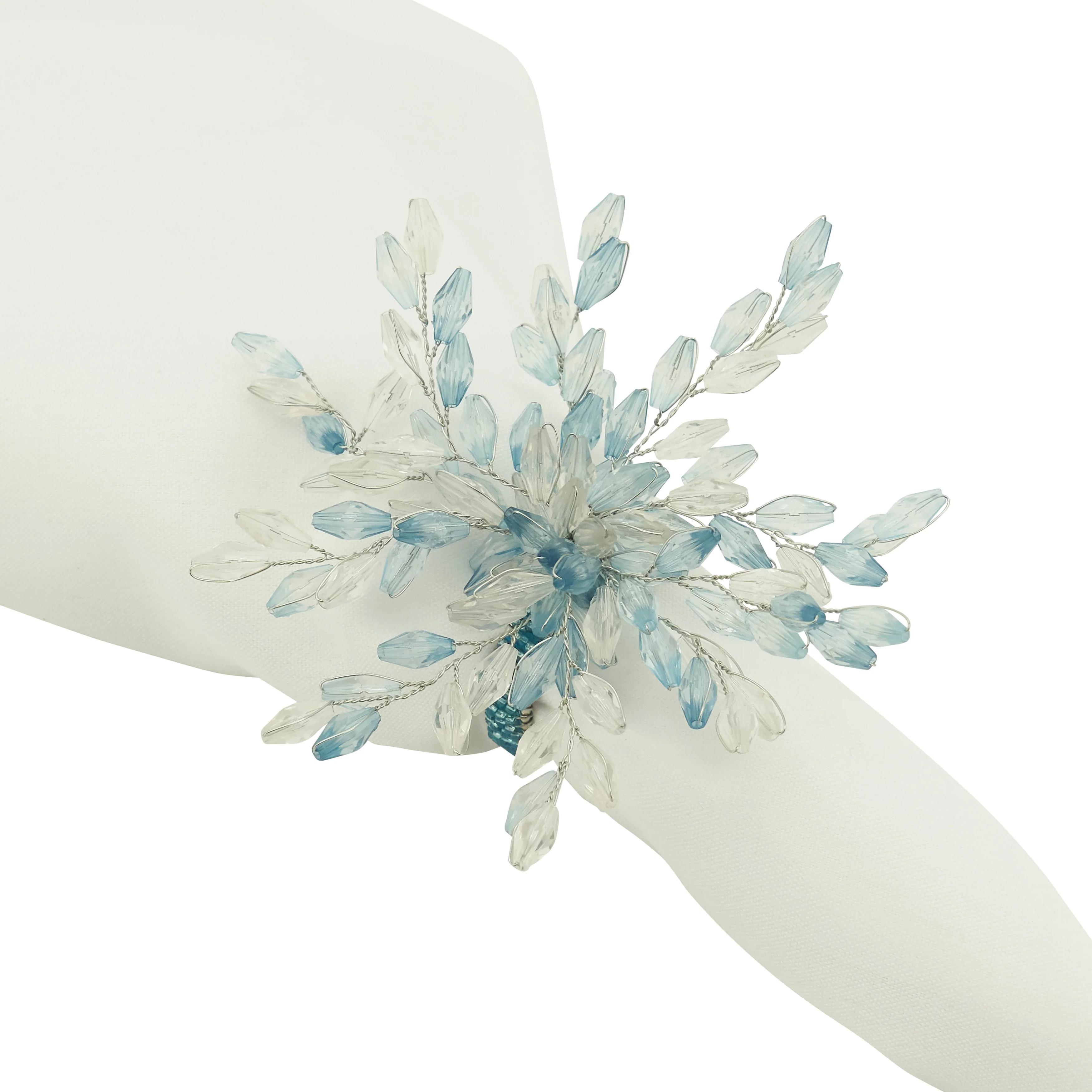 Beaded Flower Napkin Rings, Set of 4 - Image 3