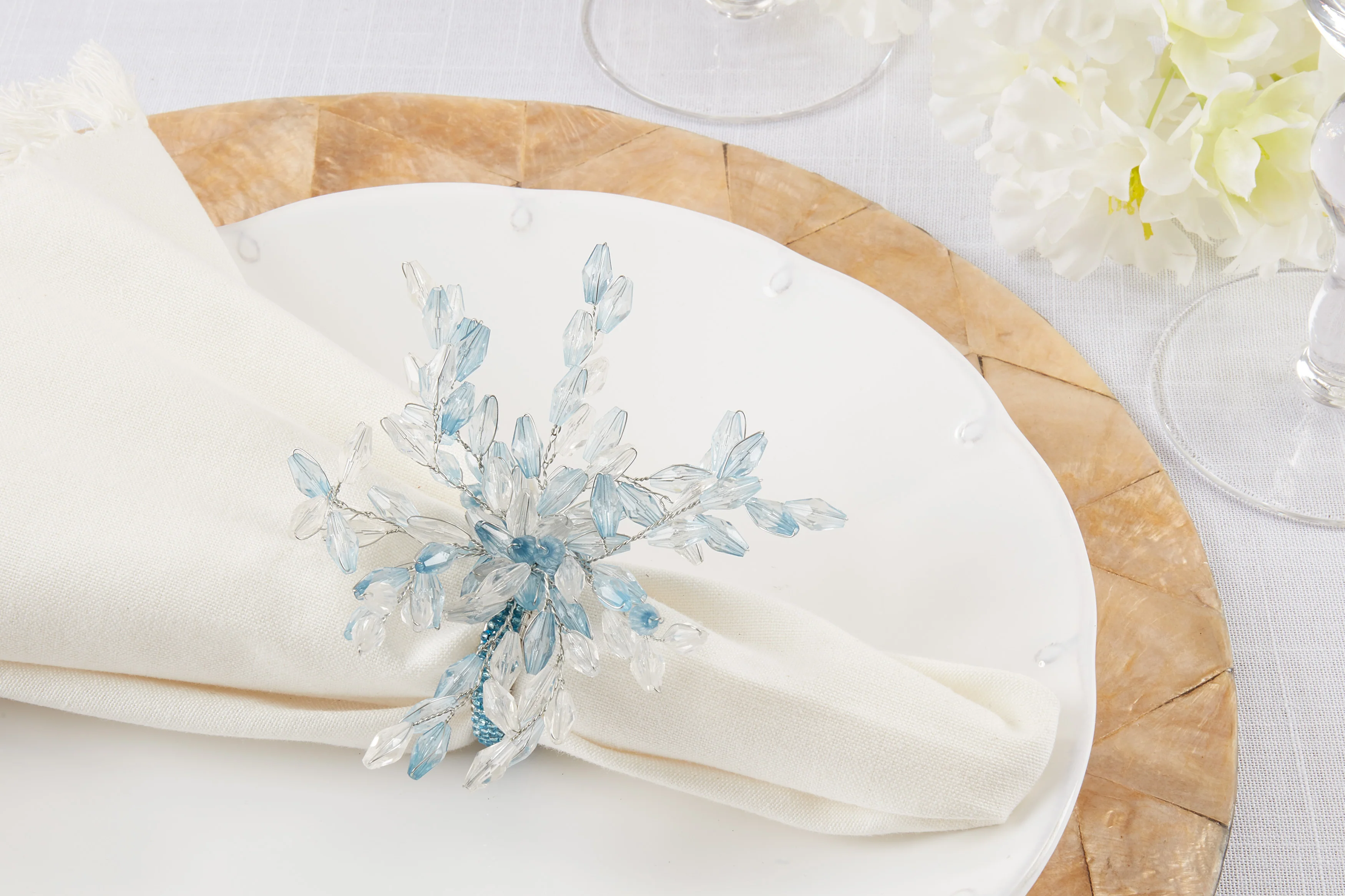 Beaded Flower Napkin Rings, Set of 4 - Image 4