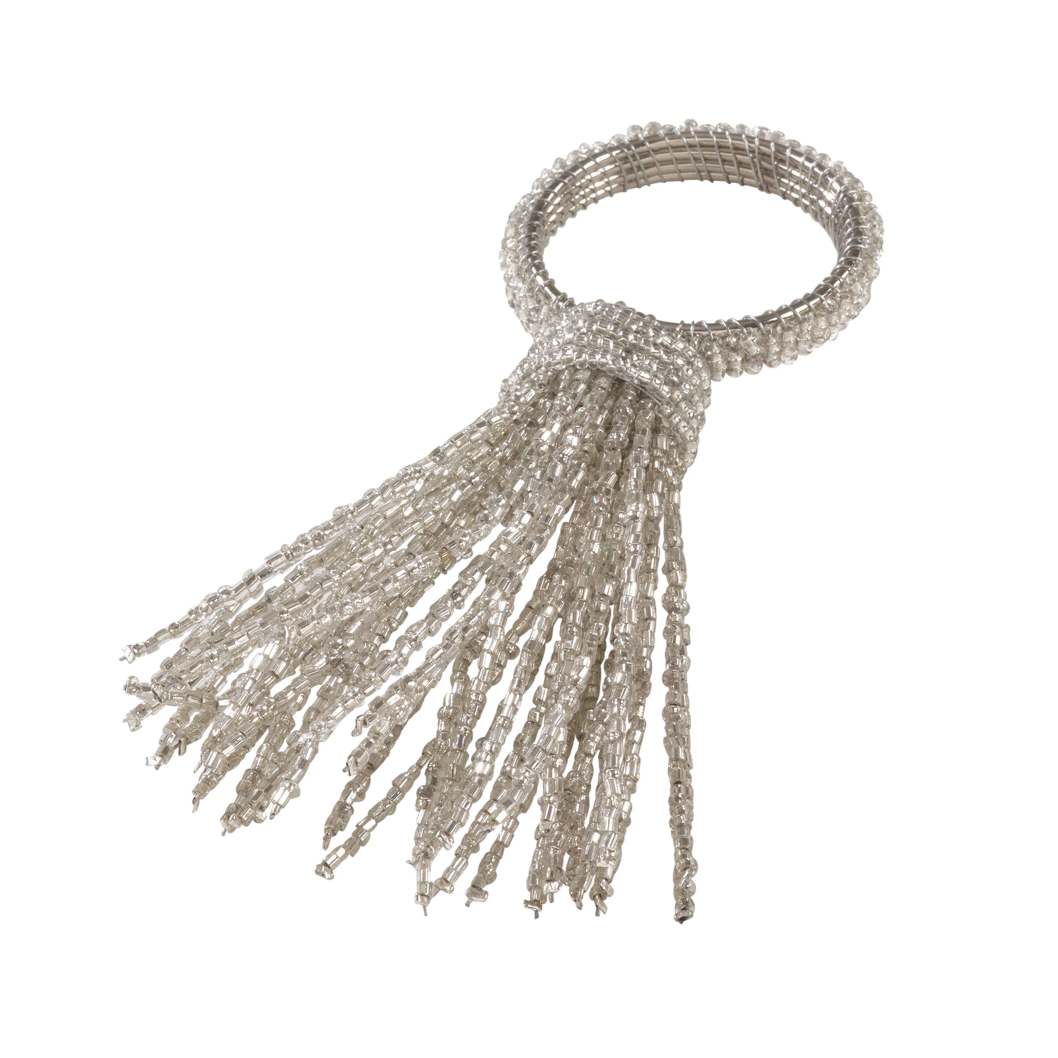 Beaded Spray Design Napkin Ring, Set of 4 - Image 6