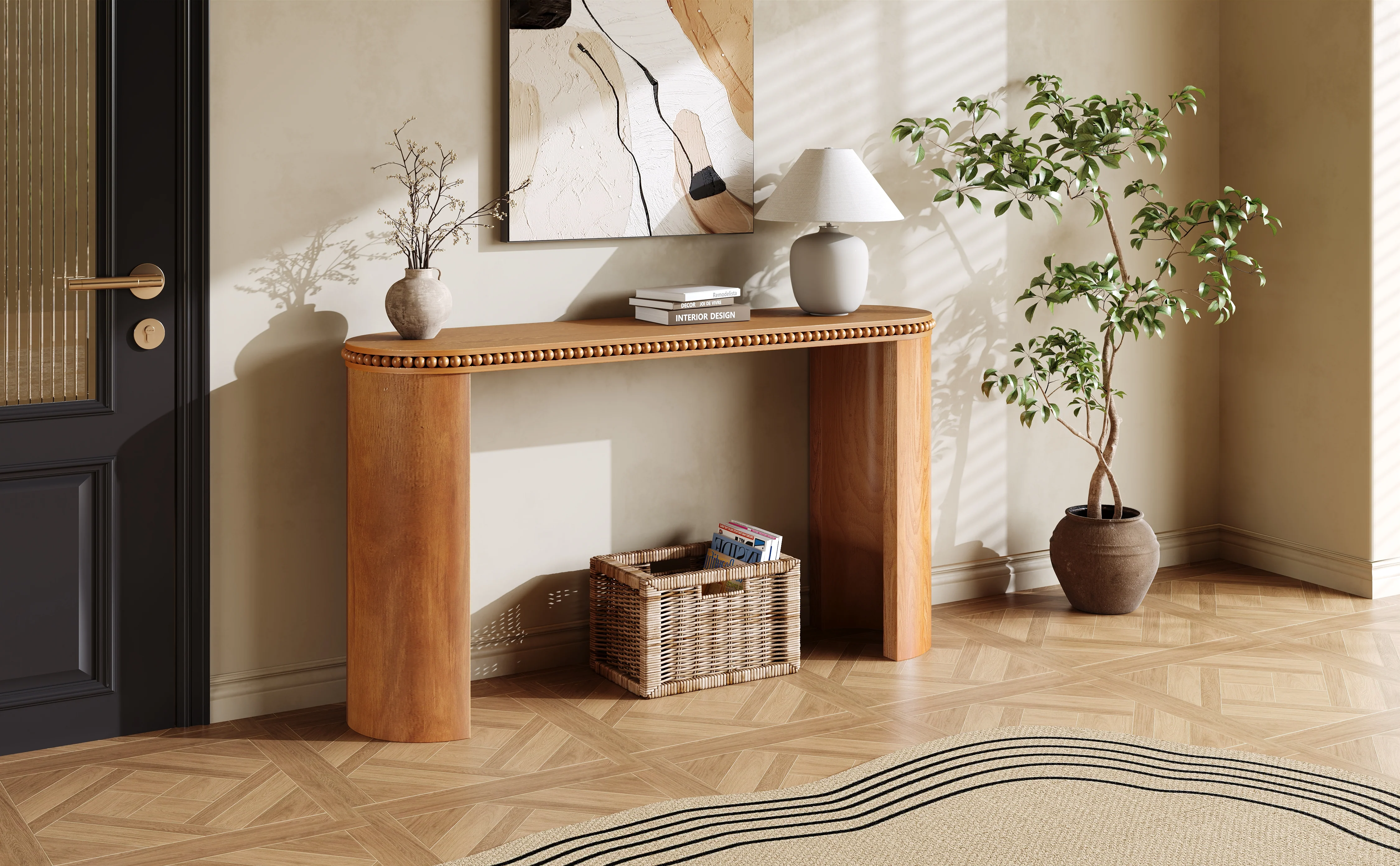Beaded Trim Console Table - Image 8