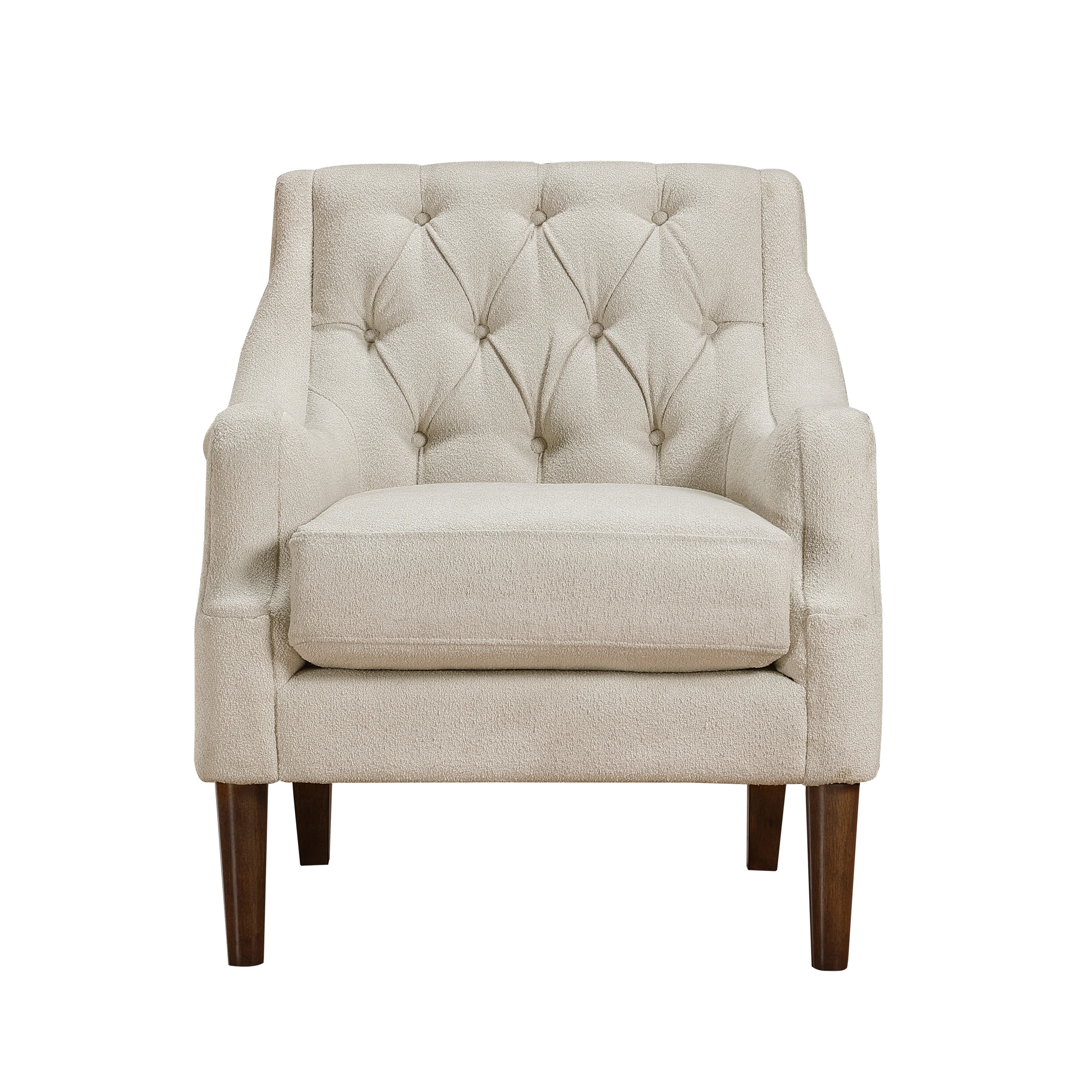 Button-Tufted Boucle Upholstered Accent Chair - Image 5