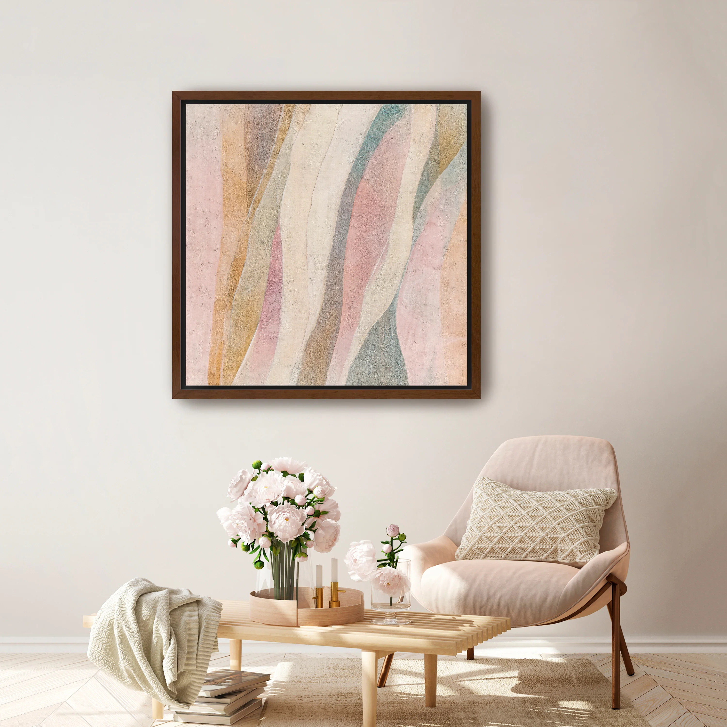Beige Curves Canvas Giclee - Image 5