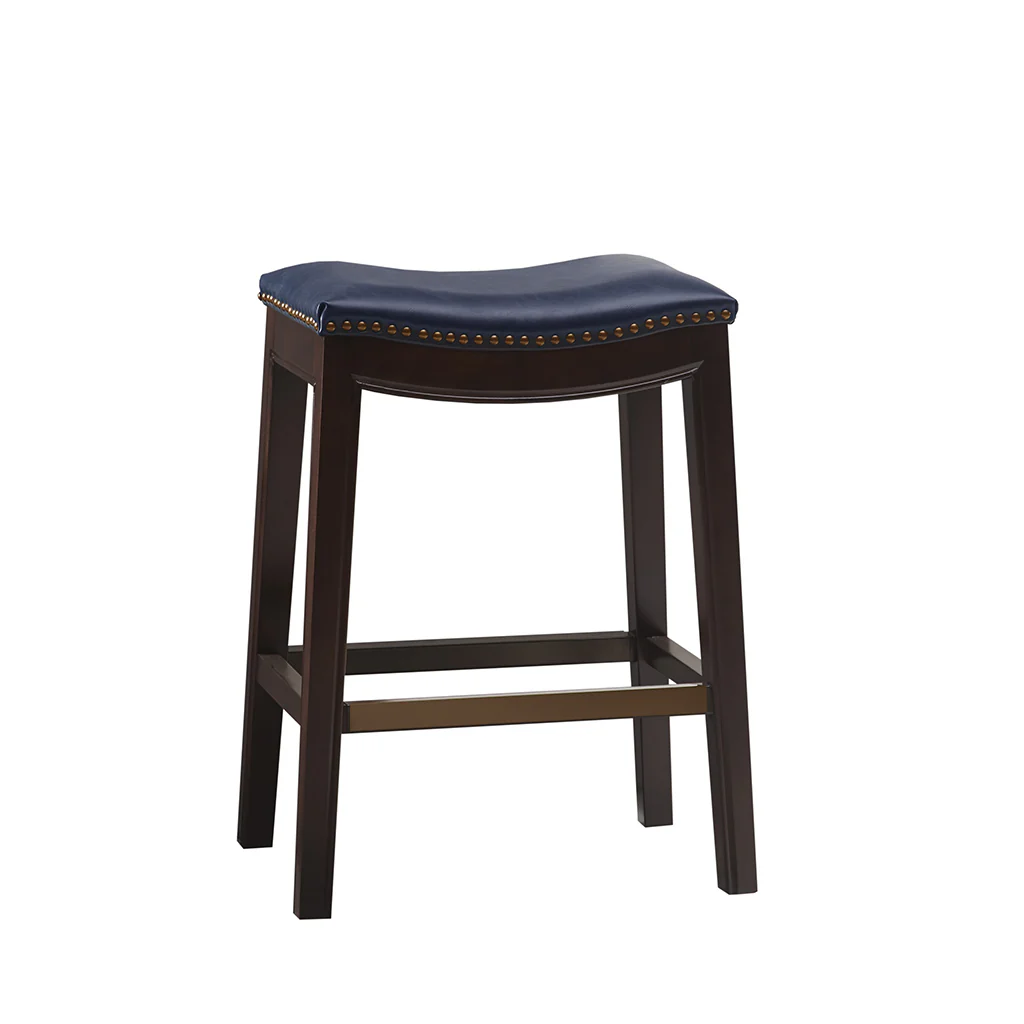 Belfast Saddle Counter Stool with Nailhead Trim - Image 8