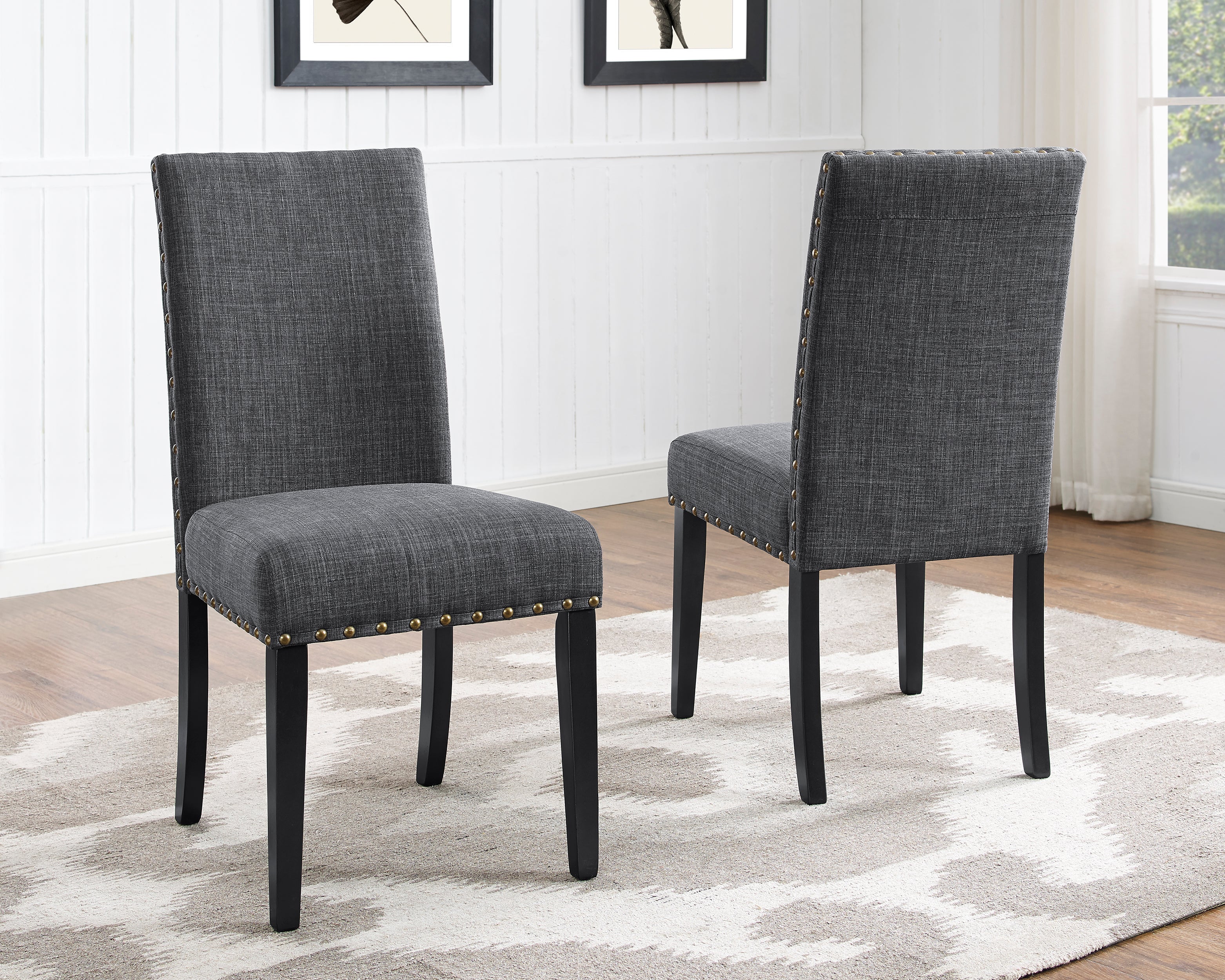 Eleanor Upholstered Dining Chairs with Nailhead Trim, Set of 2 - Image 2