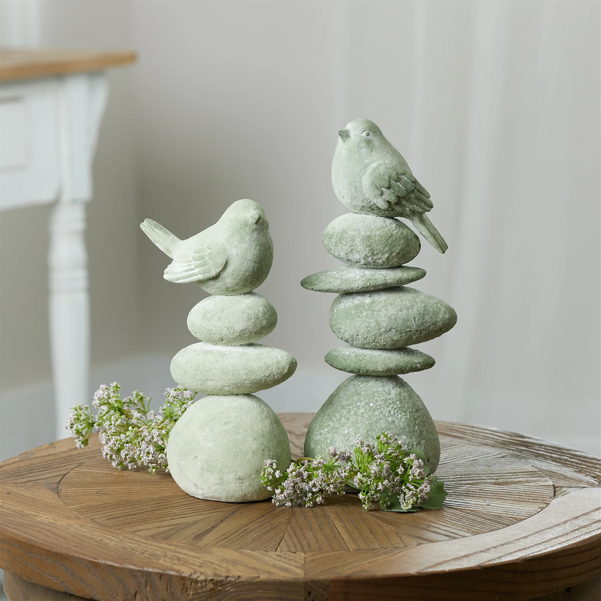 Bird on Rock Stack Figurine, Set of 4 - Image 2