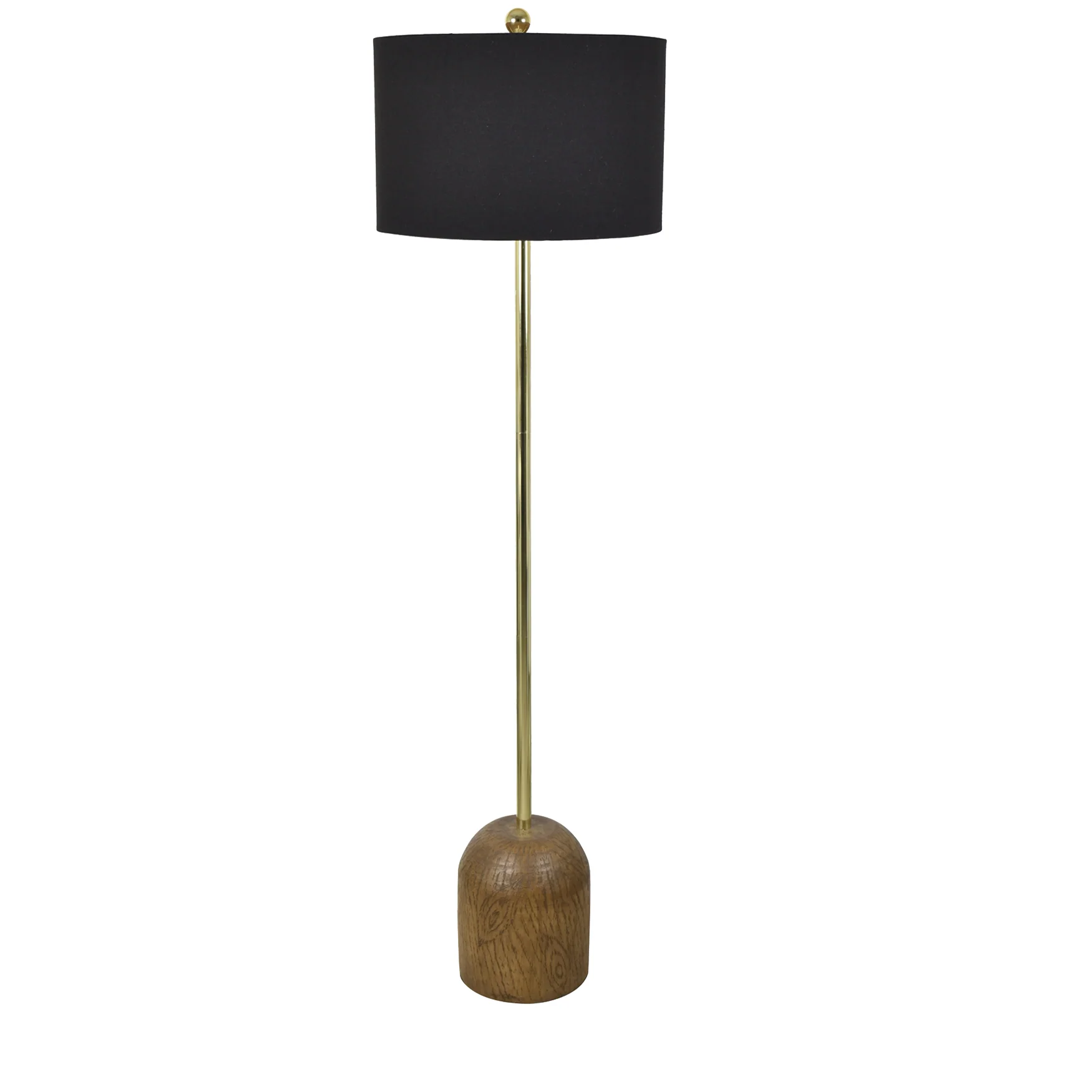 Black And Wood Floor Lamp With Shade