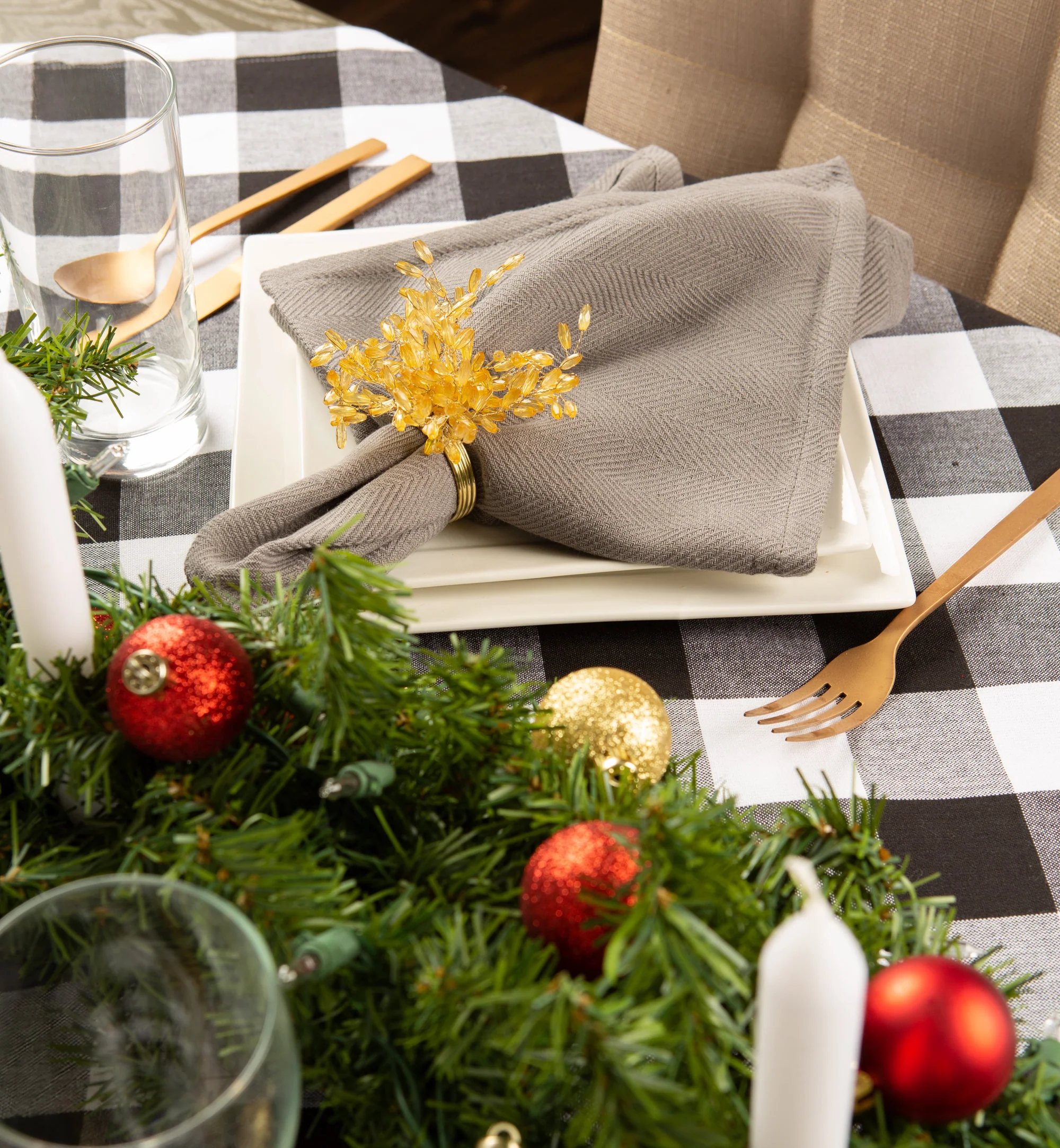 Black Buffalo Check Tablecloth - Image 2