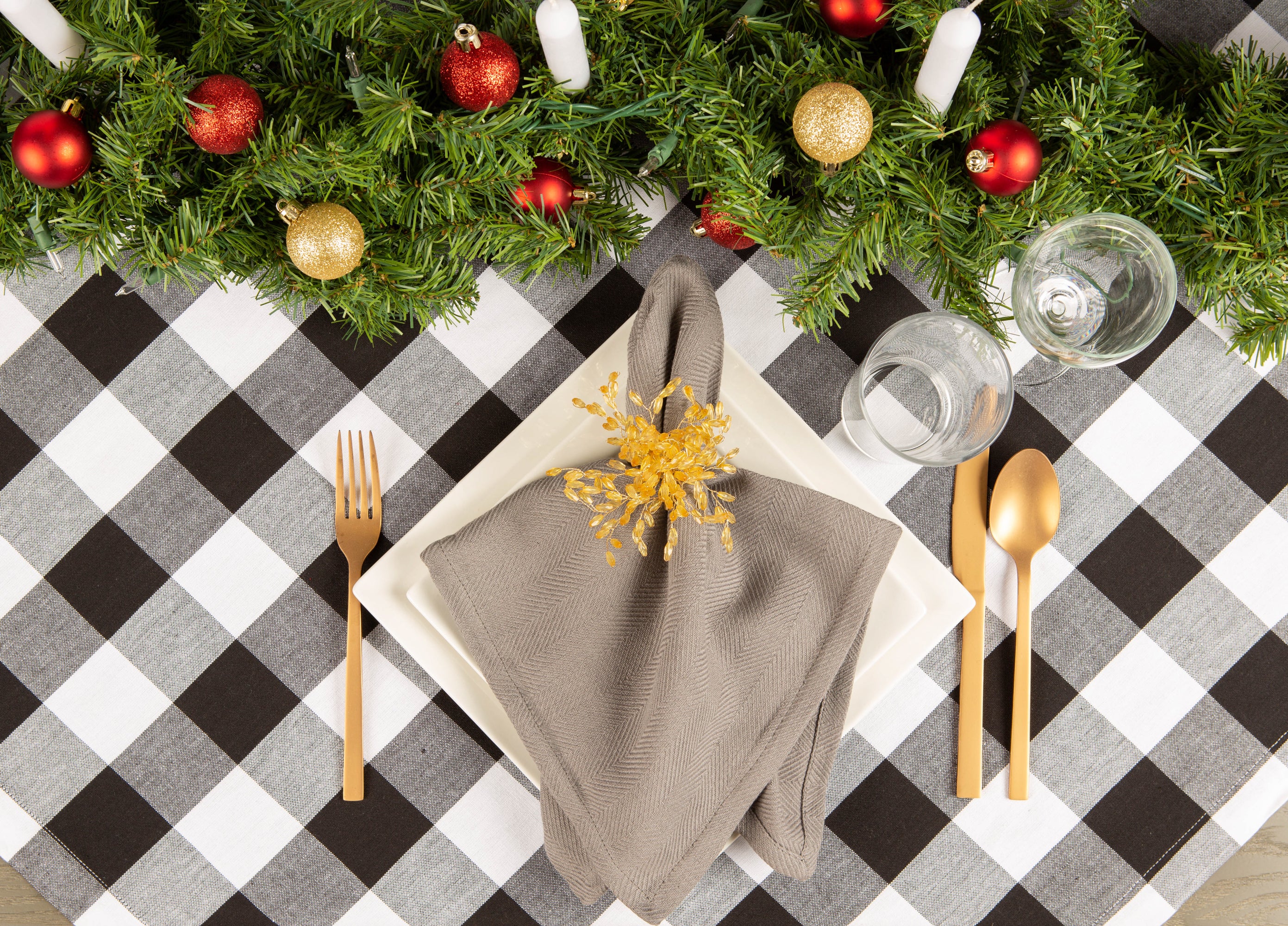 Black Buffalo Check Tablecloth - Image 21