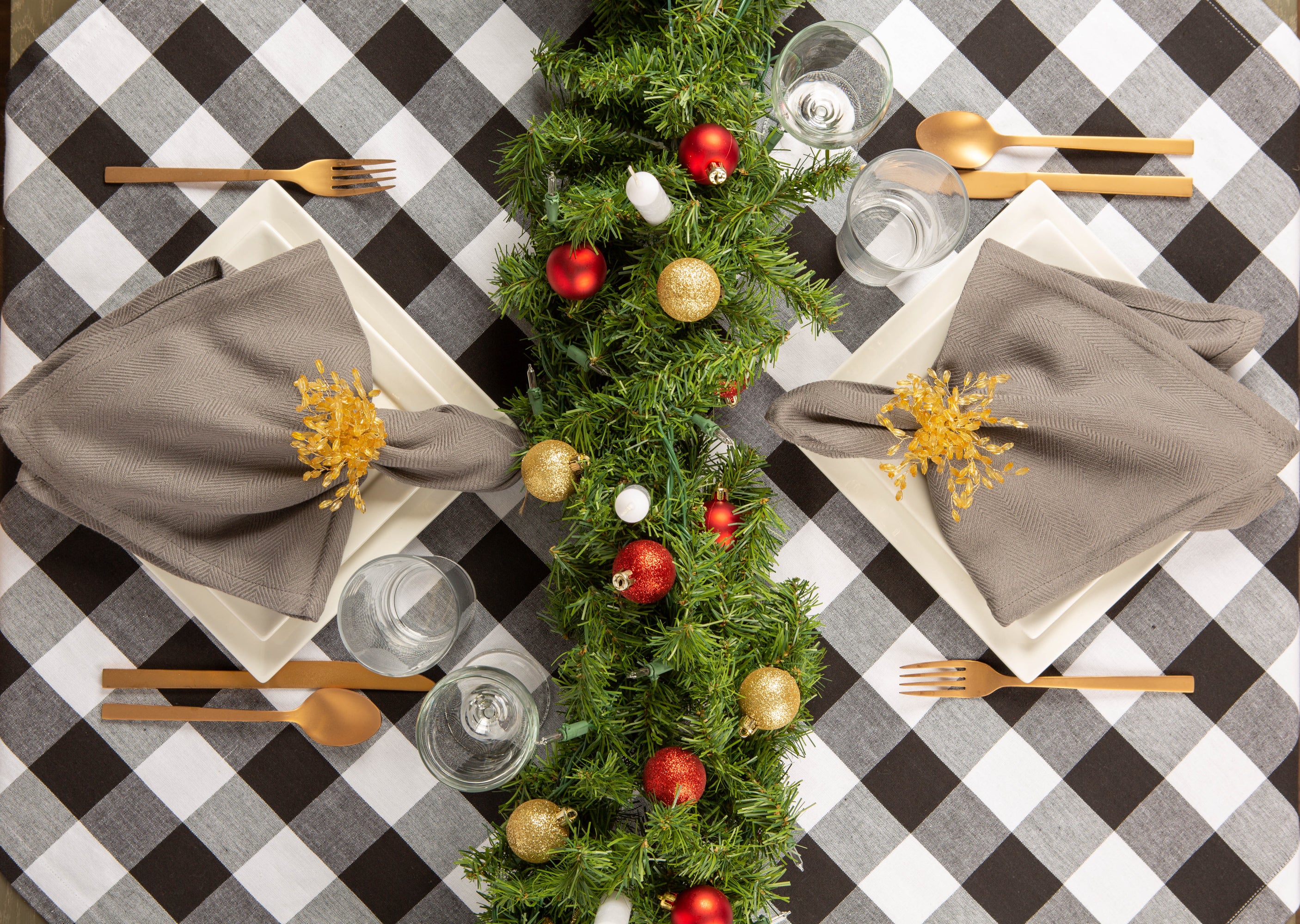 Black Buffalo Check Tablecloth - Image 34