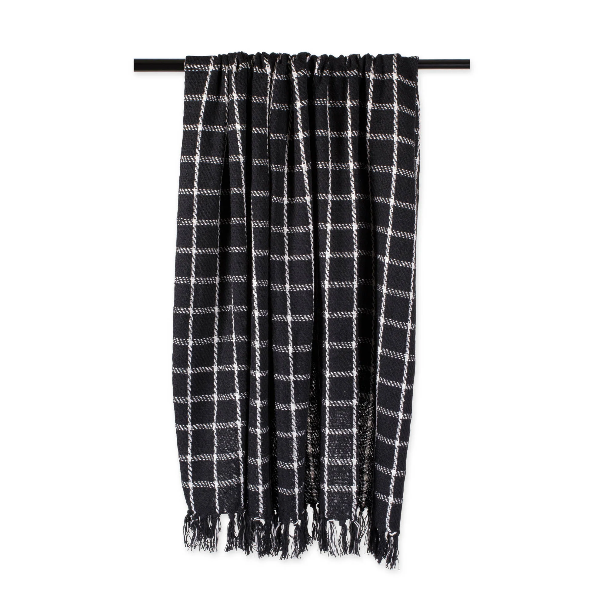 Black Checked Plaid Throw - Image 5