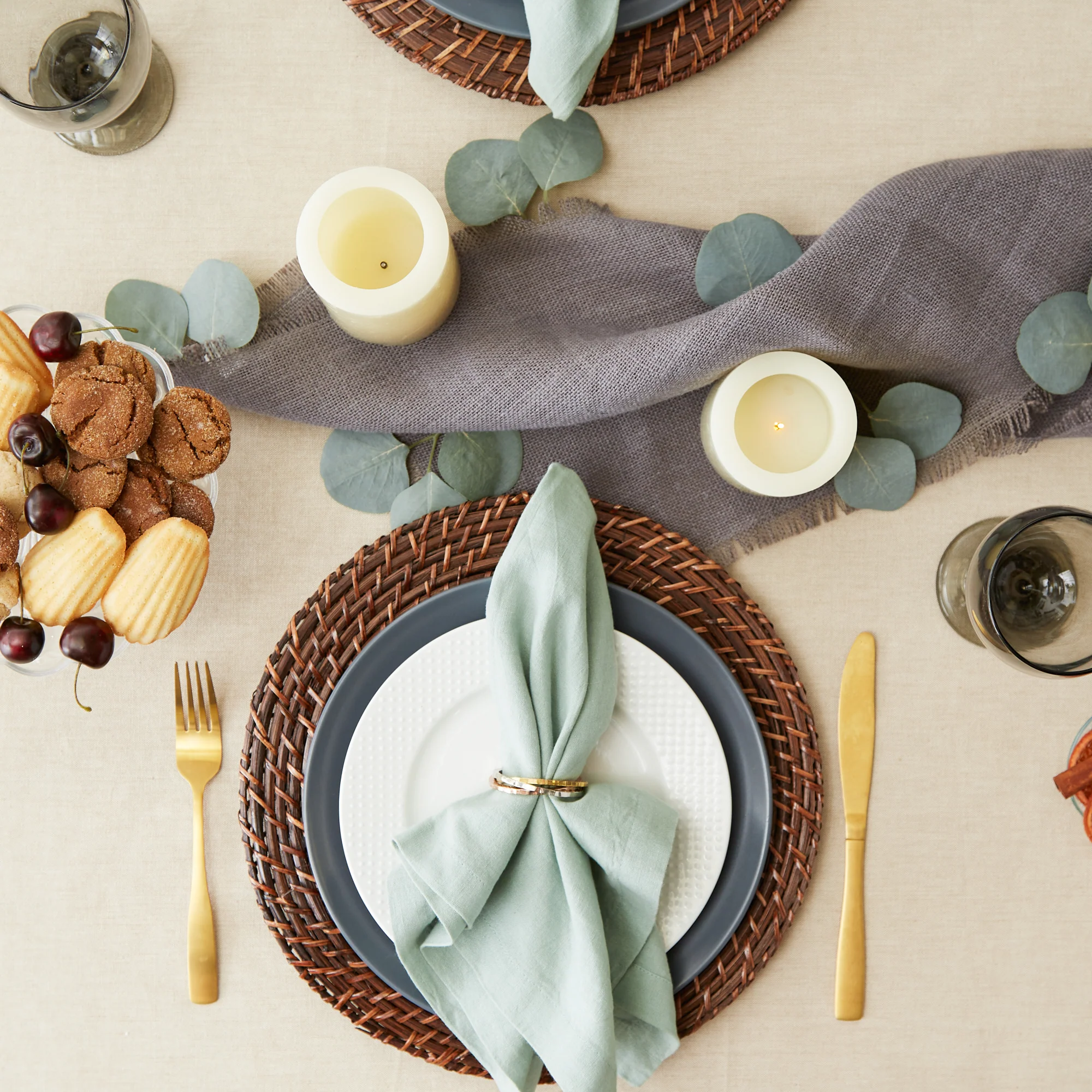 Black French Stripe Tablecloth - Image 19