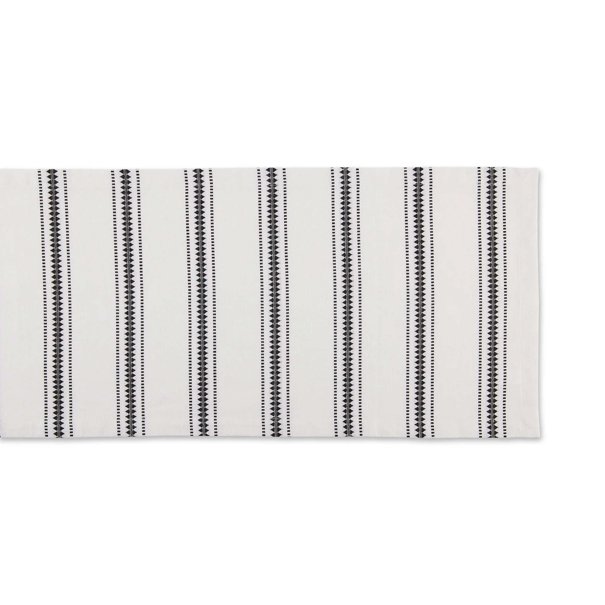 Black Zig Dobby Stripe Table Runner 14X72 - Image 2