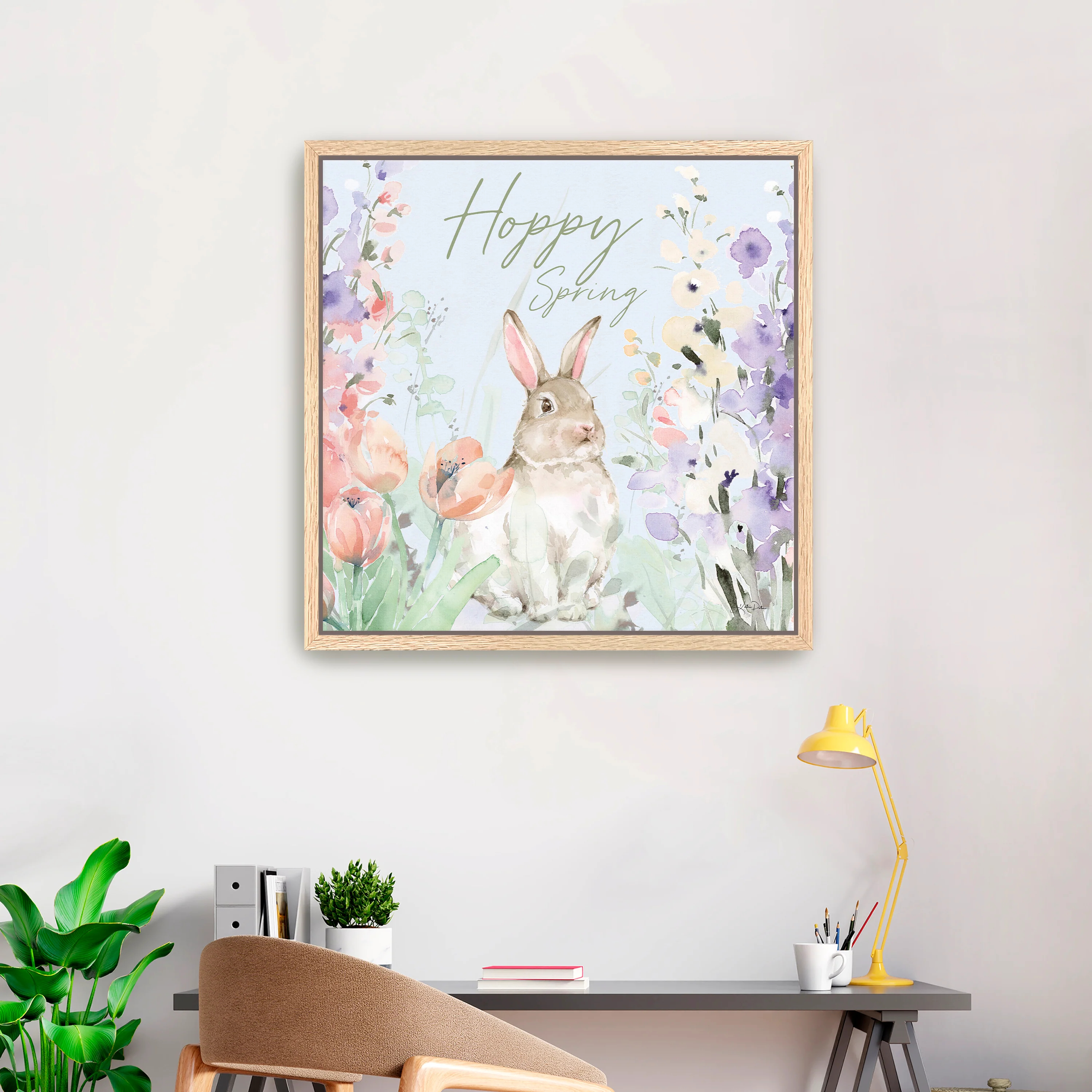 Blooming Bunnies III Hoppy Canvas Giclee - Image 2