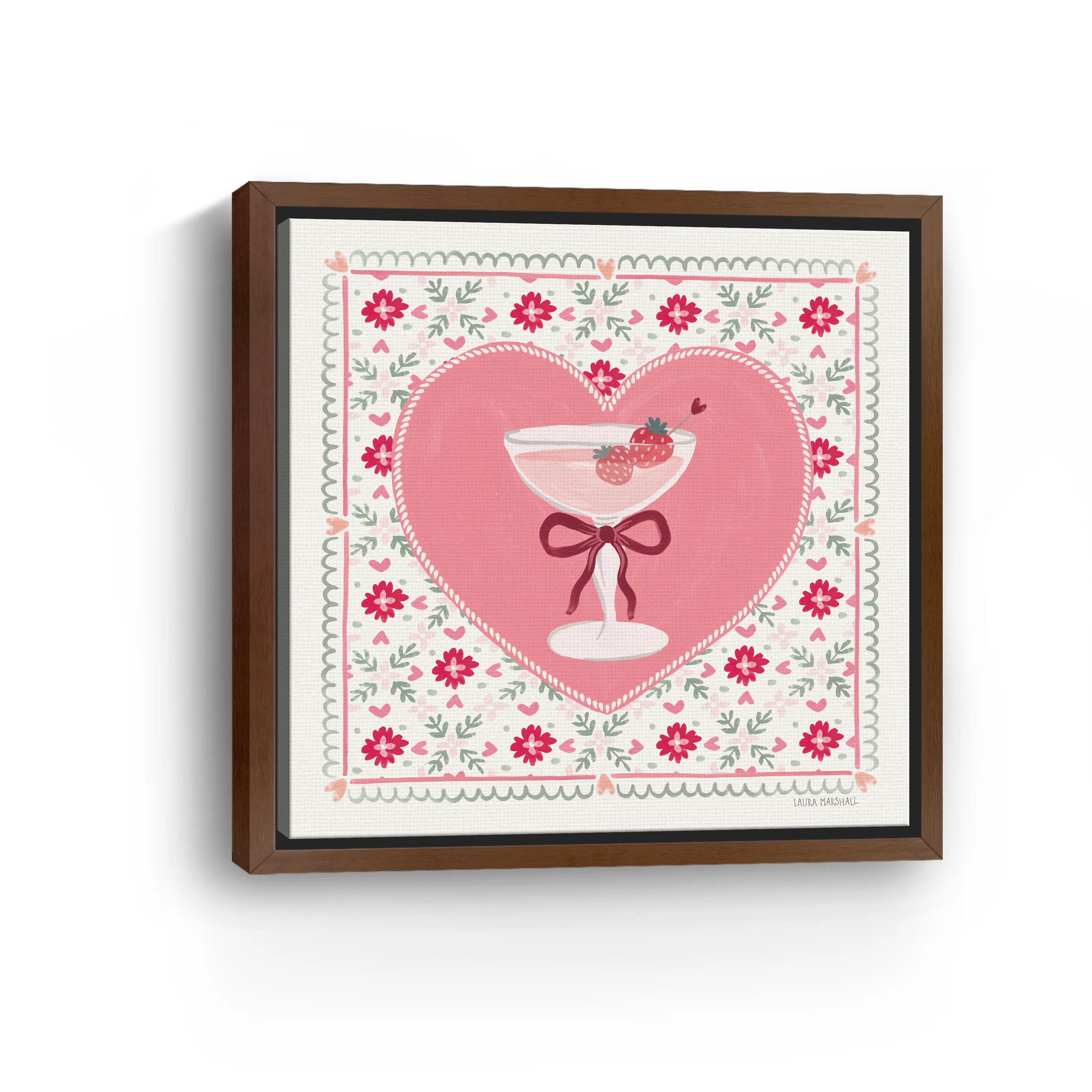 Blooming Hearts VI Cocktail Canvas Giclee - Image 3
