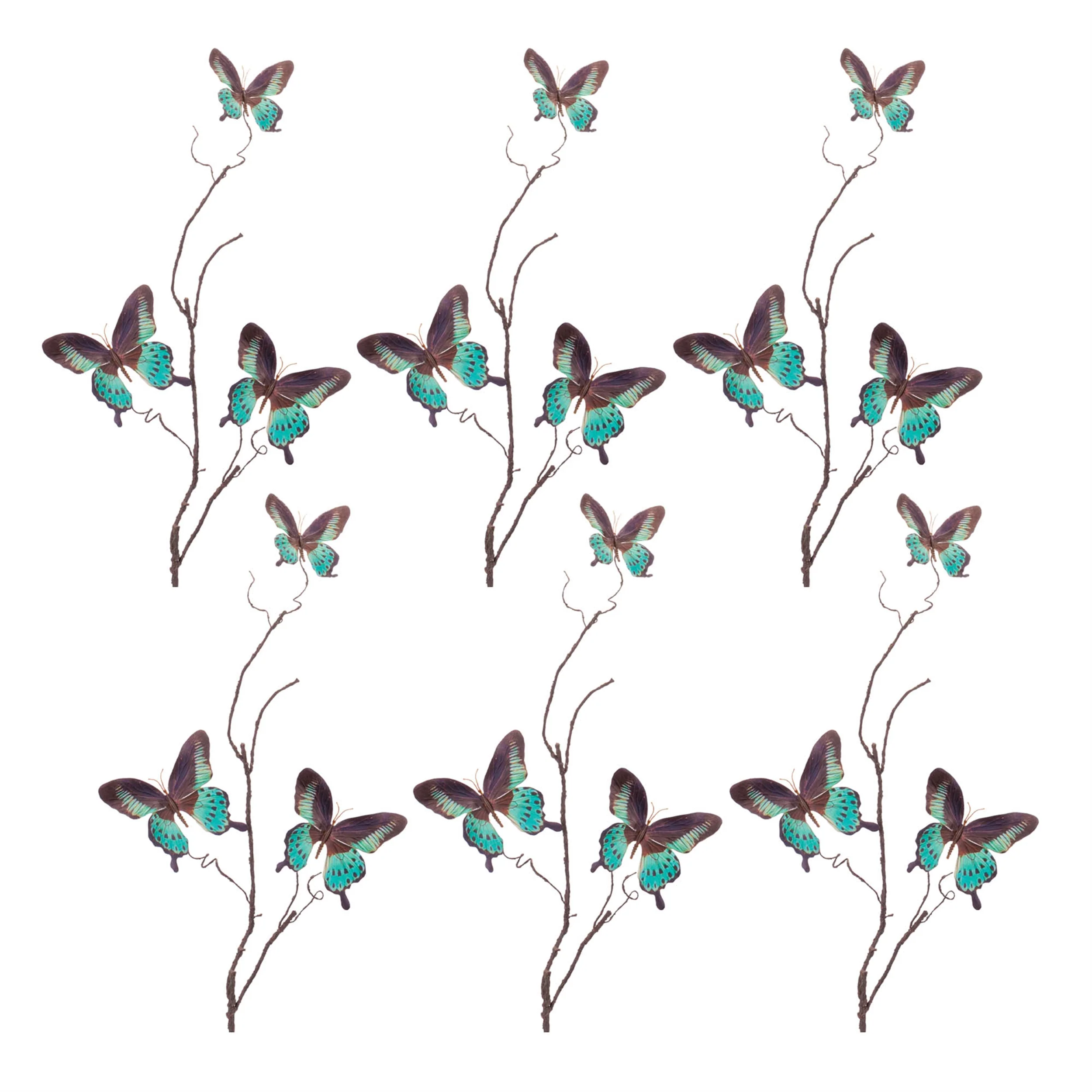 Blue Butterfly Twig Spray, Set of 6 - Image 3