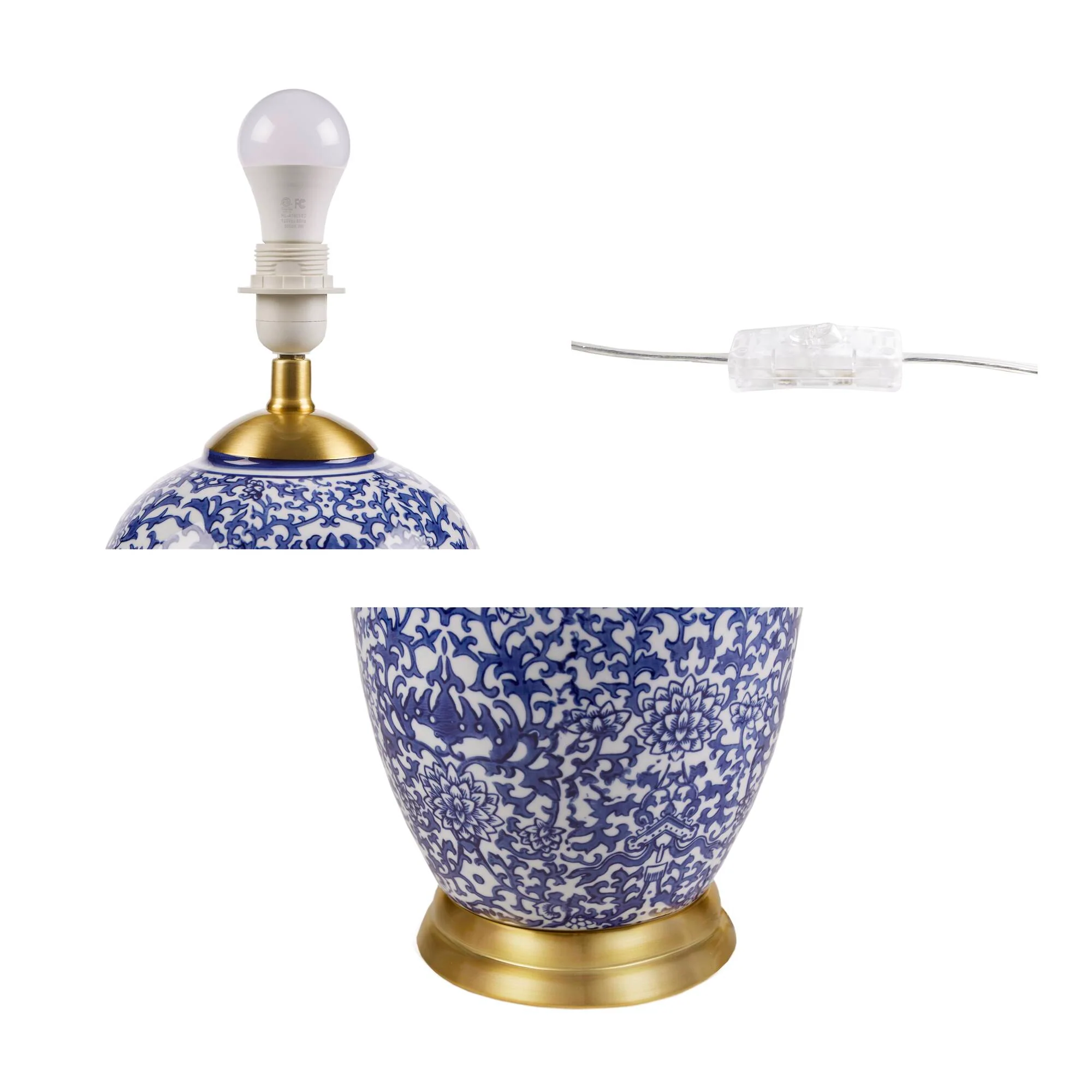 Blue Ceramic Ginger Jar Table Lamp - Image 5