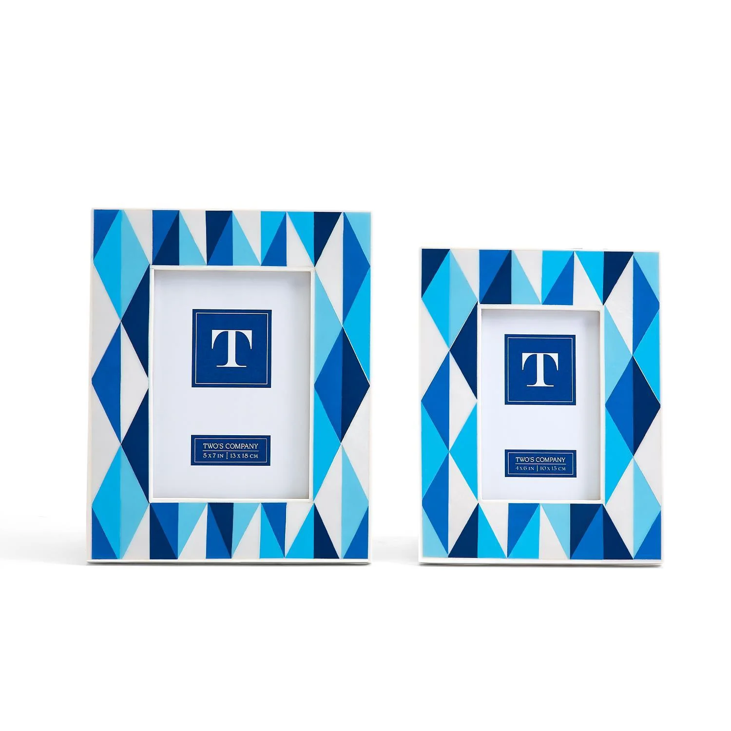 Blue Diamonds Inlay Photo Frame, Set of 2 - Image 2
