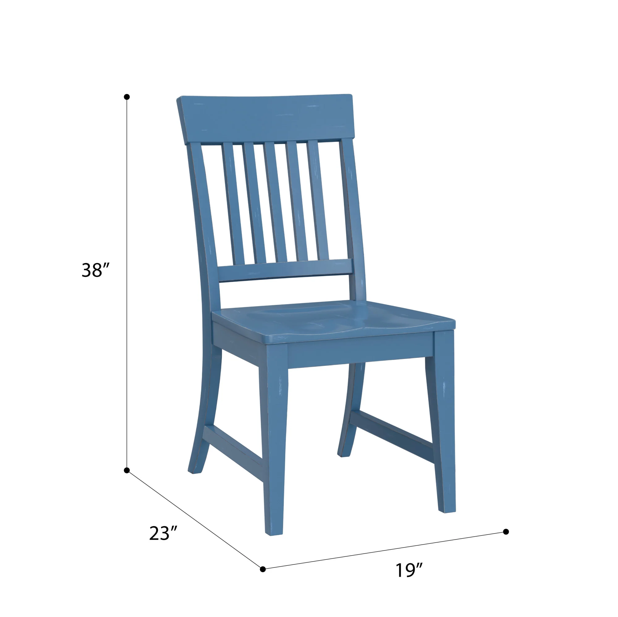 Blue Slat Back Dining Chairs, Set of 2 - Image 11