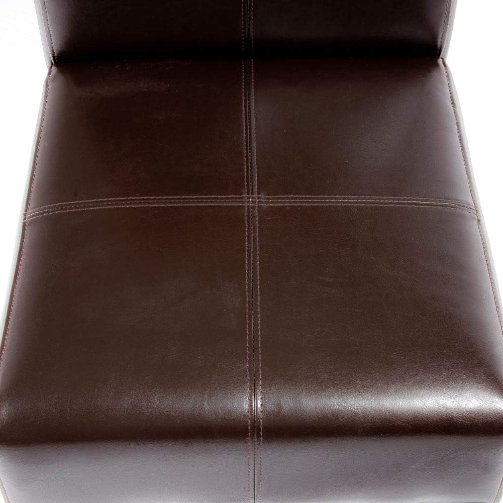 Bonded Leather Upholstered Dining Chair with Solid Wood Legs, Set of 2 - Image 5