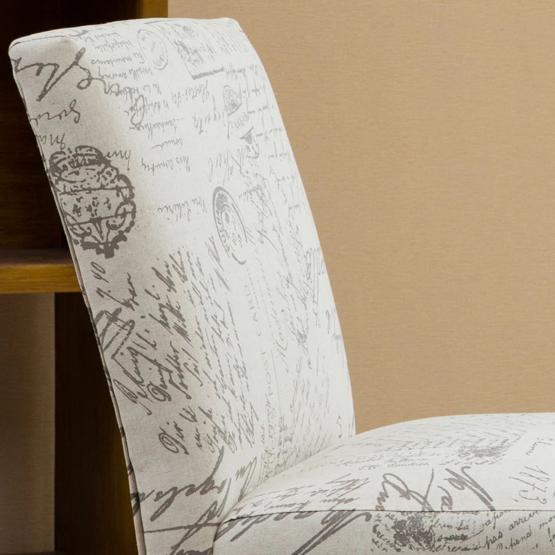 Botticelli English Letter Print Armless Accent Chair - Image 5